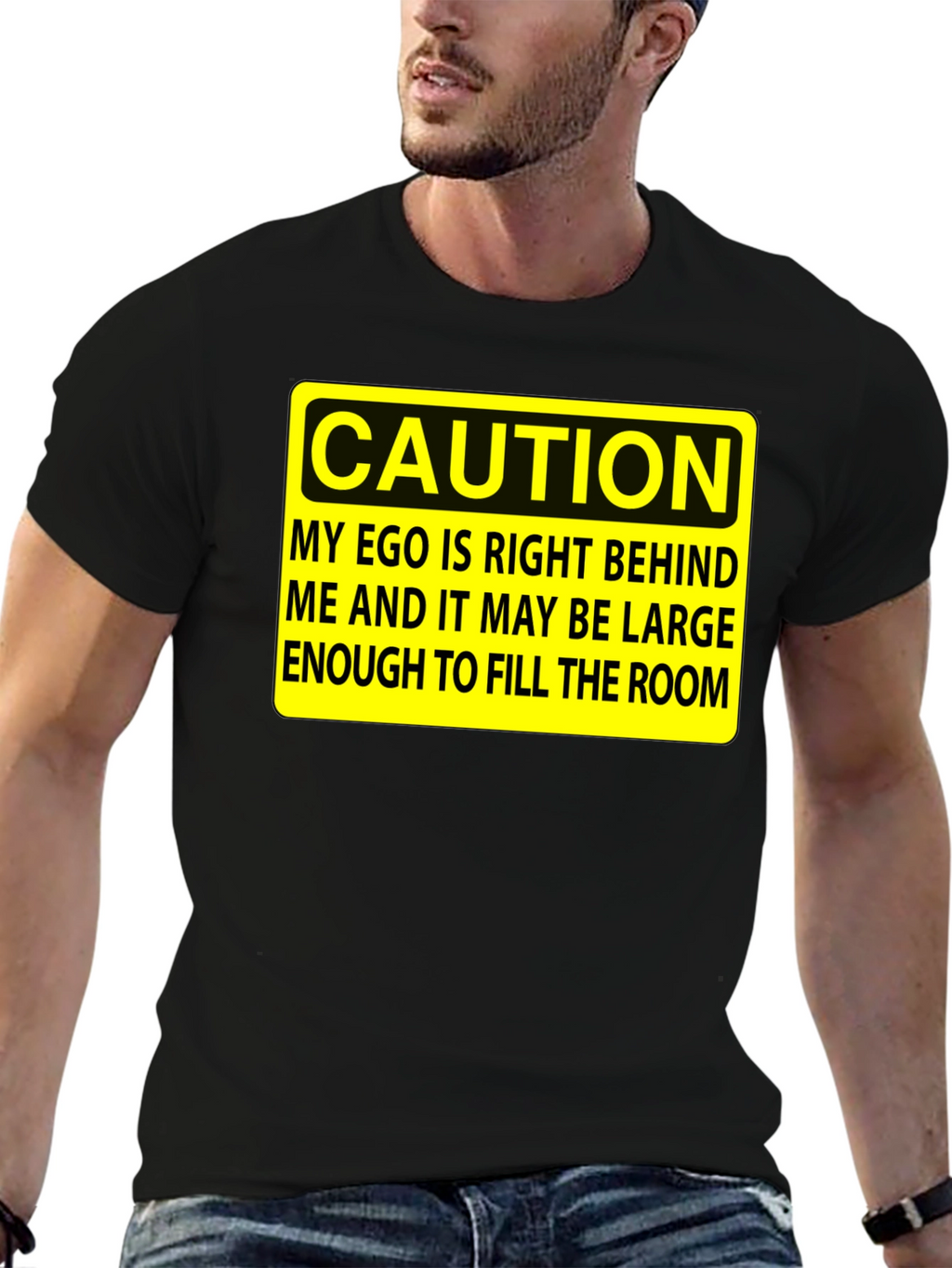 Caution Ego T-Shirt - Funny Sarcastic Humor Tee