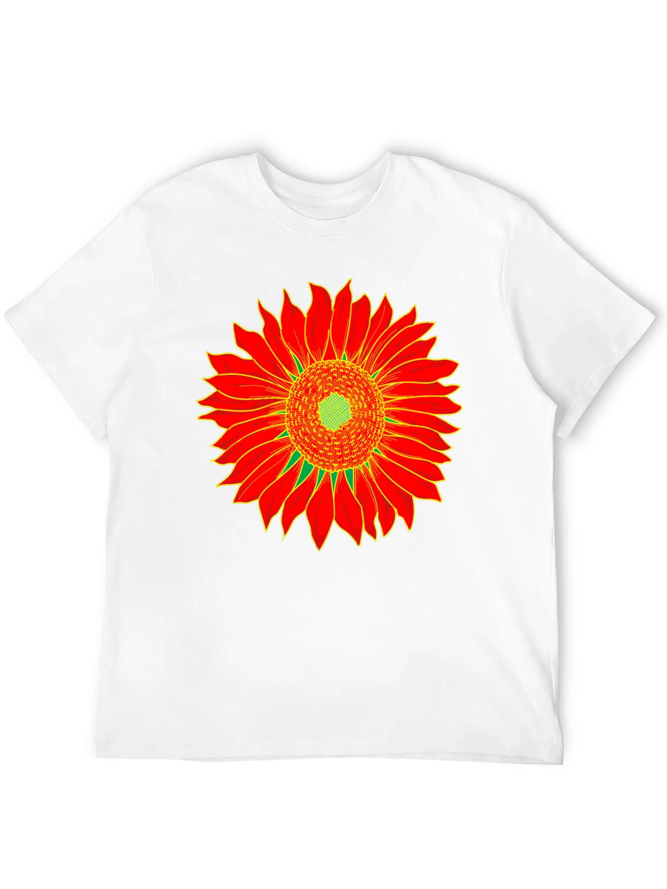 Sunflower Graphic Tee - Black Cotton T-Shirt