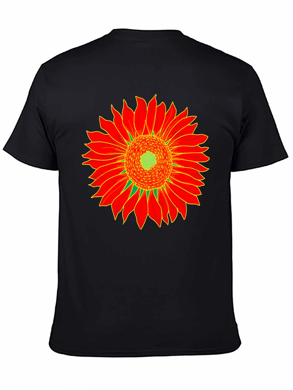 Sunflower Graphic Tee - Black Cotton T-Shirt