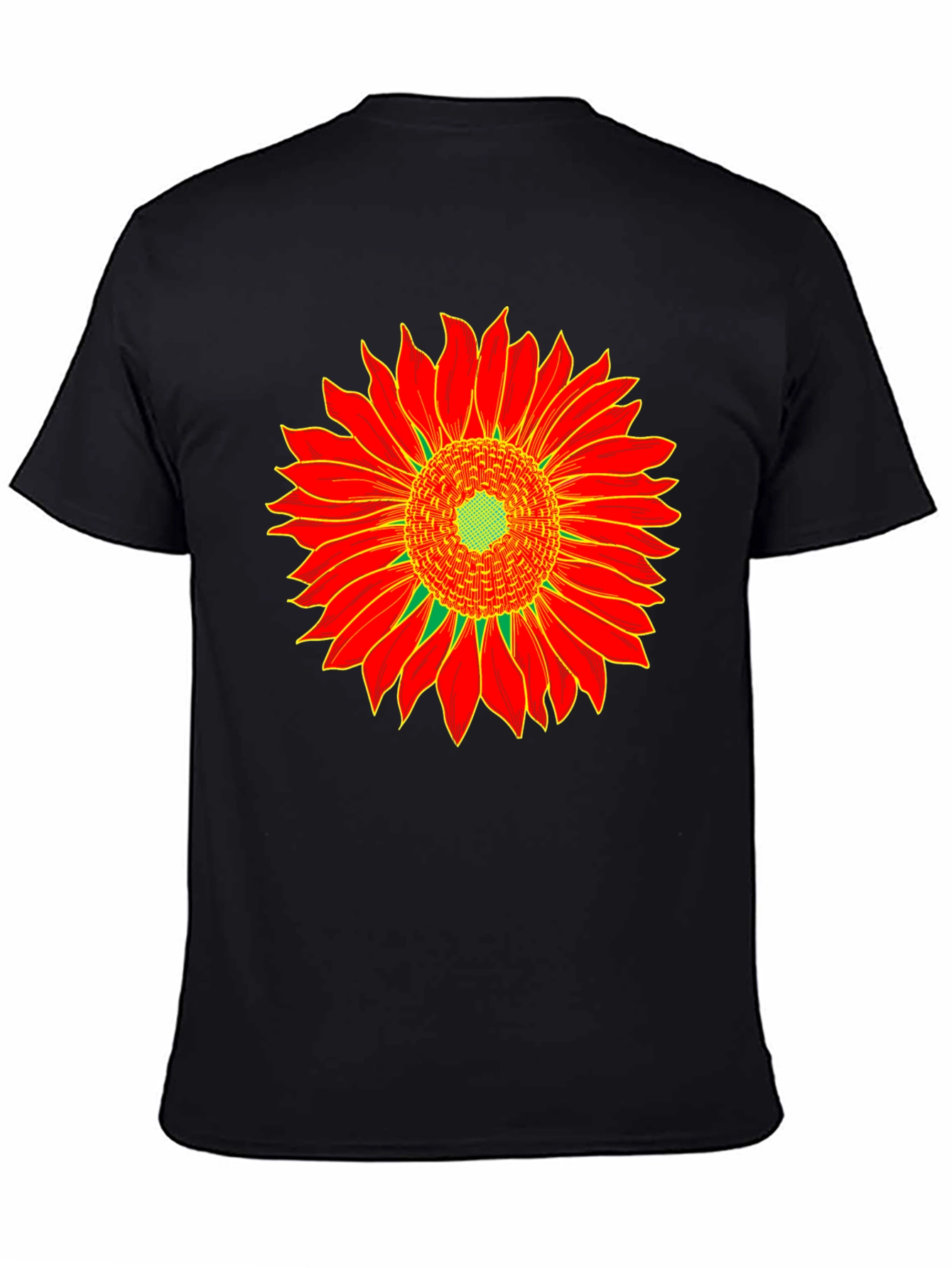 Sunflower Graphic Tee - Black Cotton T-Shirt