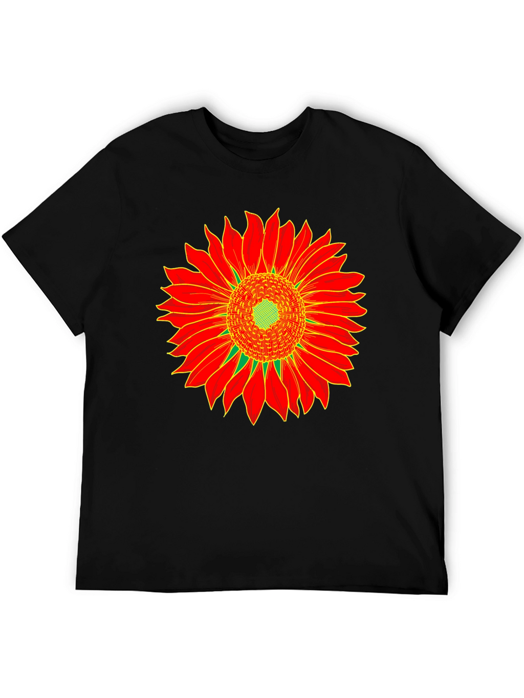 Sunflower Graphic Tee - Black Cotton T-Shirt