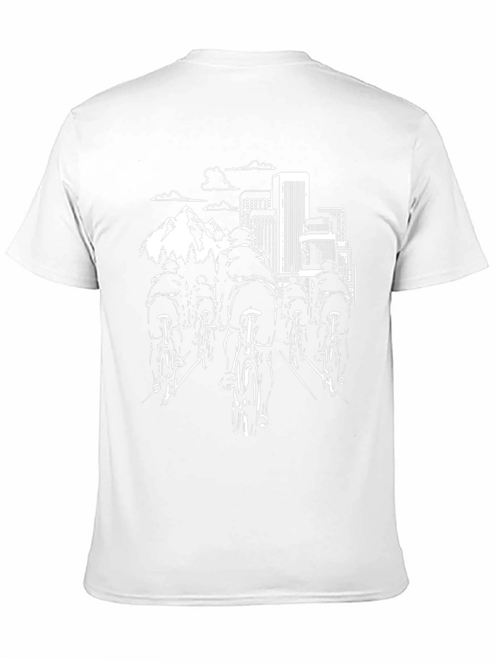 Cyclist Cityscape Black T-Shirt