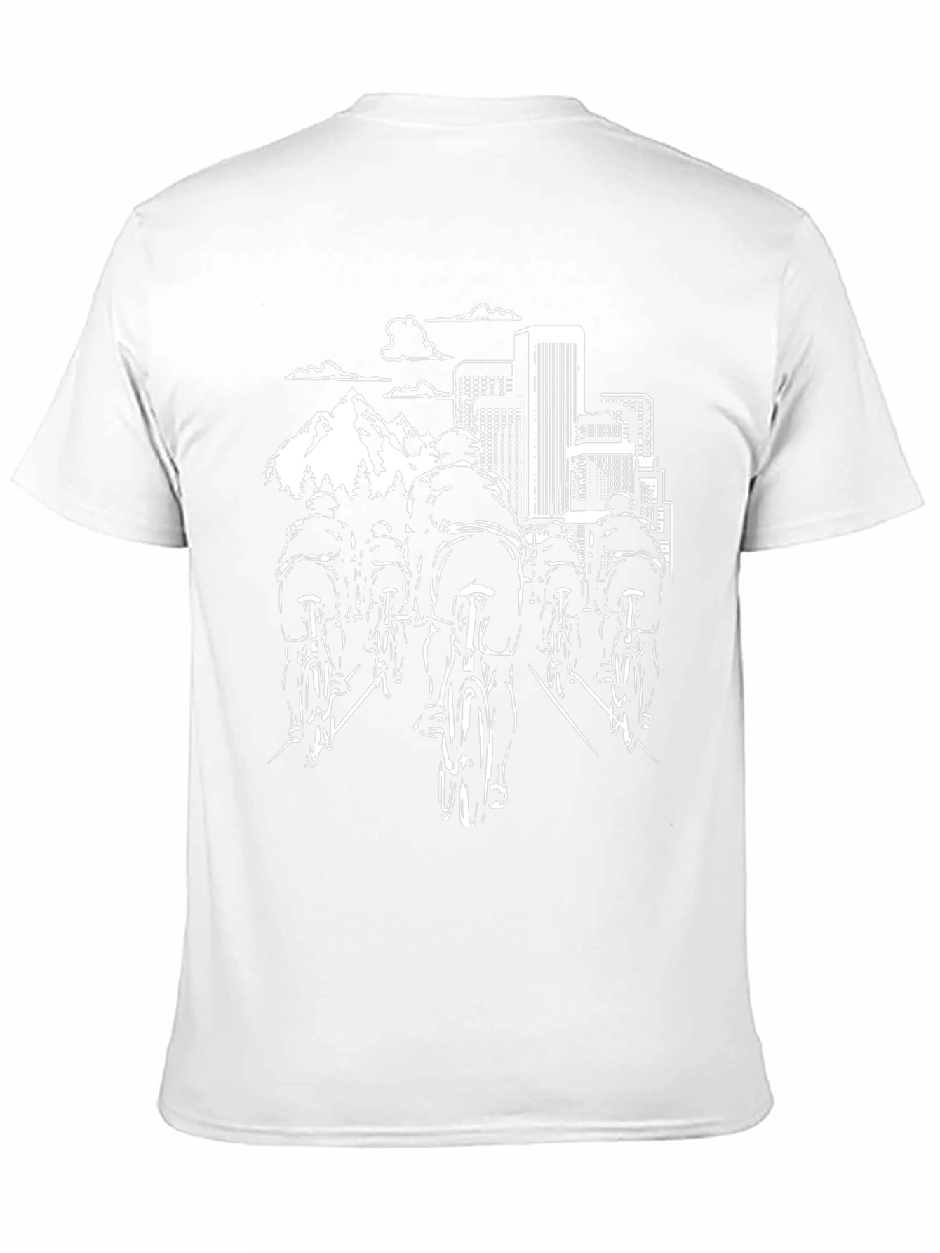 Cyclist Cityscape Black T-Shirt