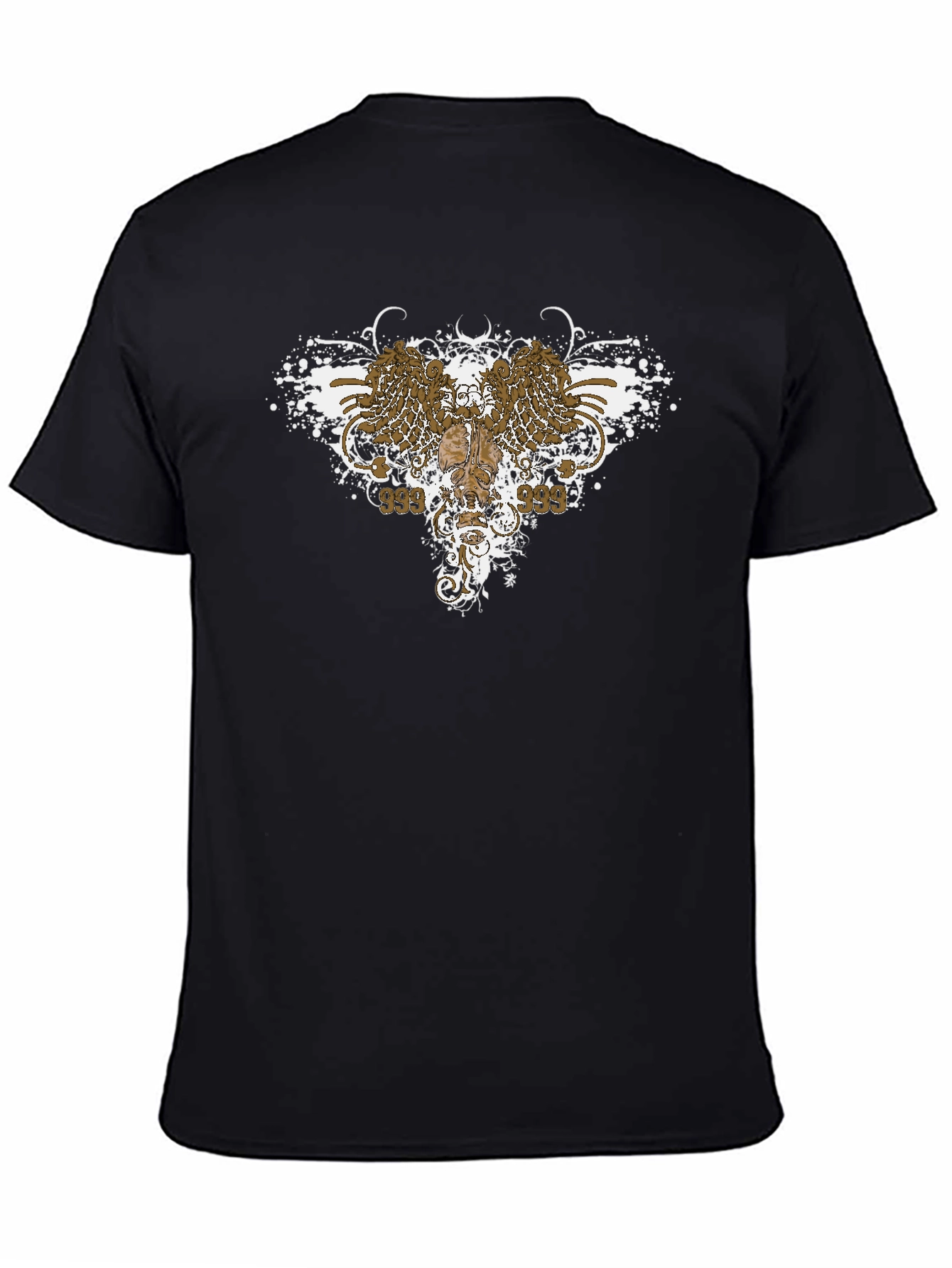 Edgy Graphic Tee: Wings & Skull Design