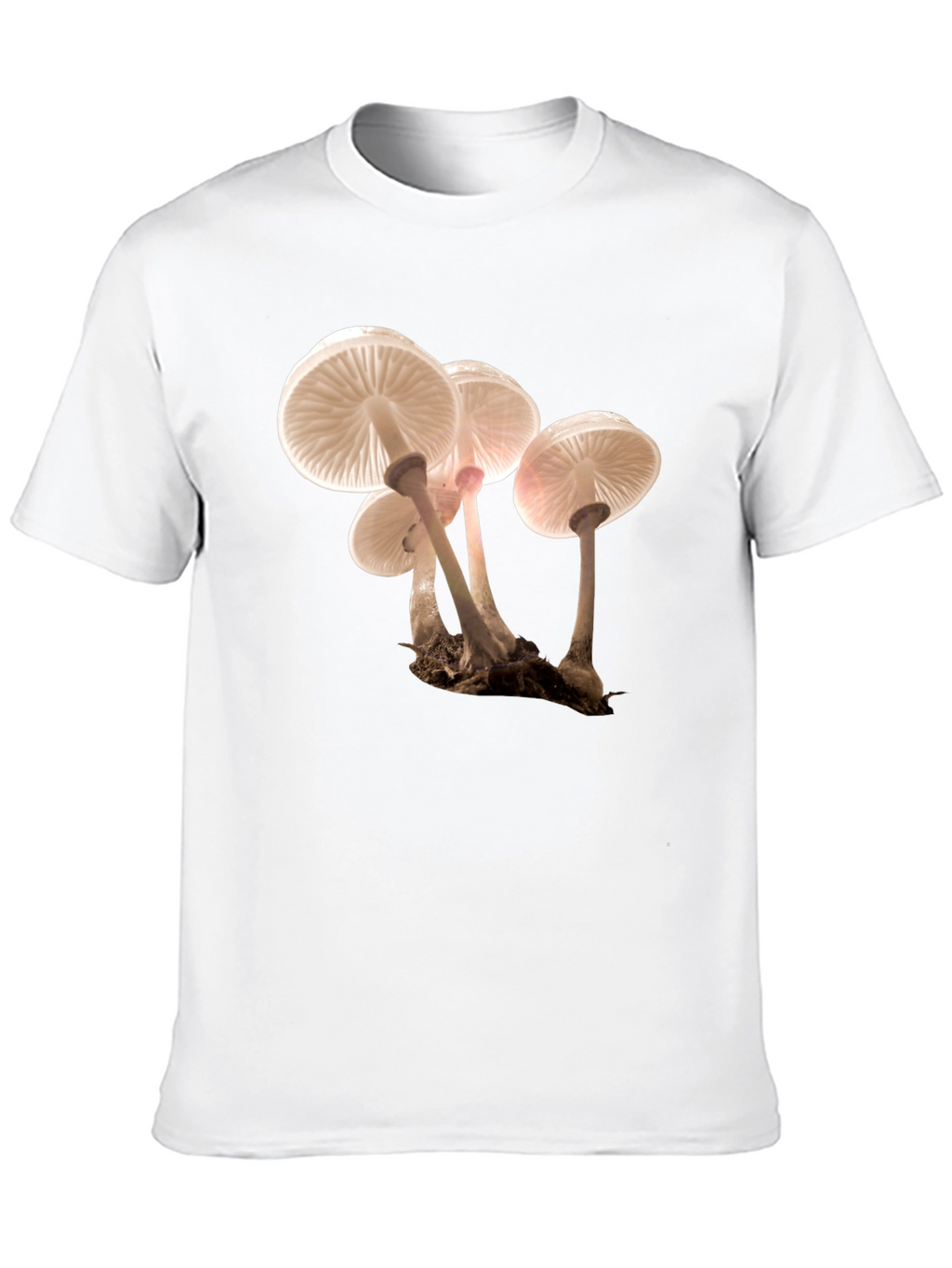 Mushroom Print Black T-Shirt