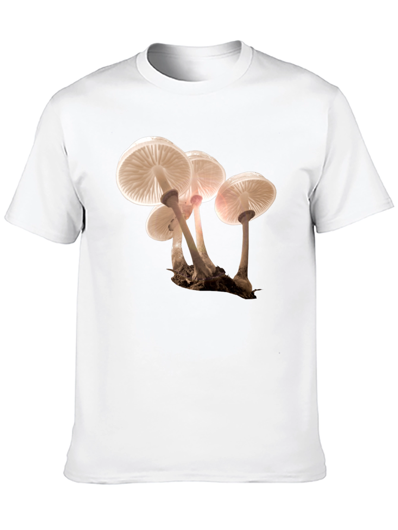 Mushroom Print Black T-Shirt