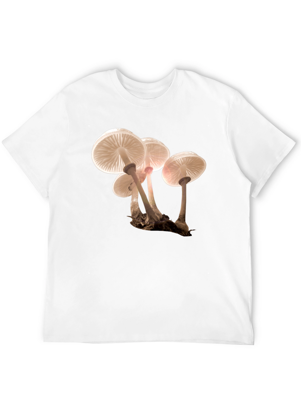 Mushroom Print Black T-Shirt