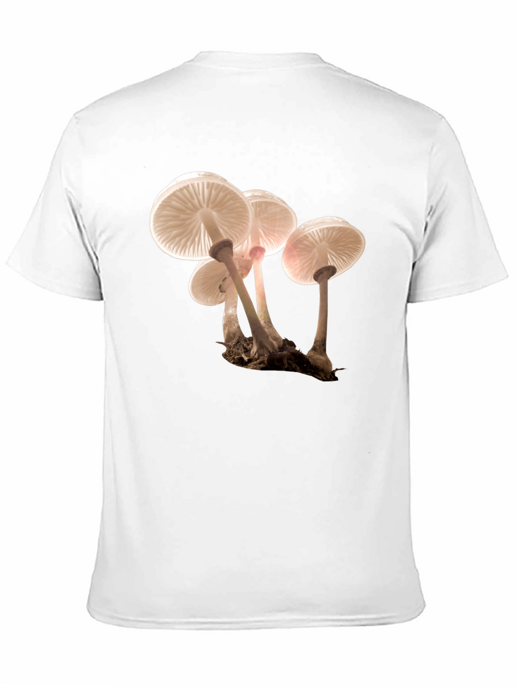 Mushroom Print Black T-Shirt