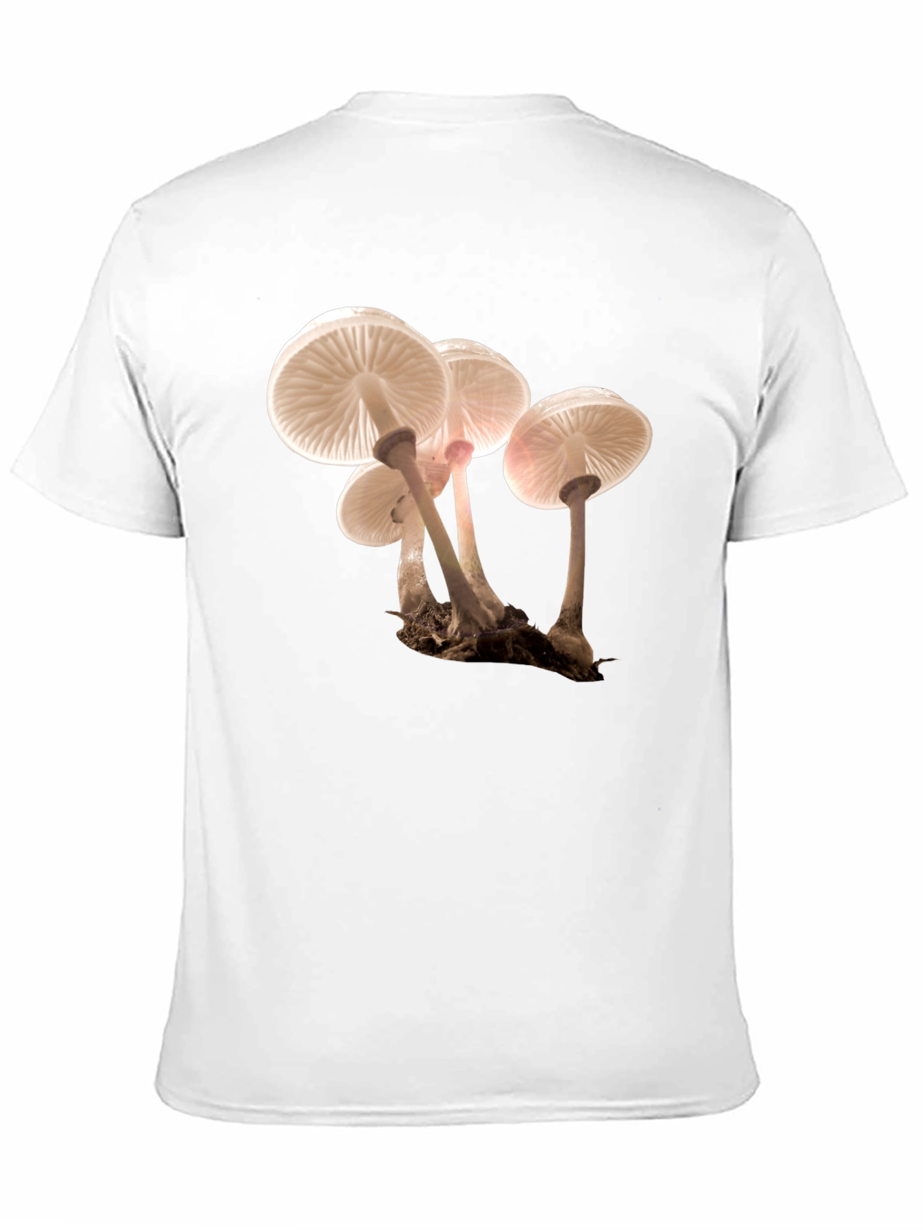 Mushroom Print Black T-Shirt
