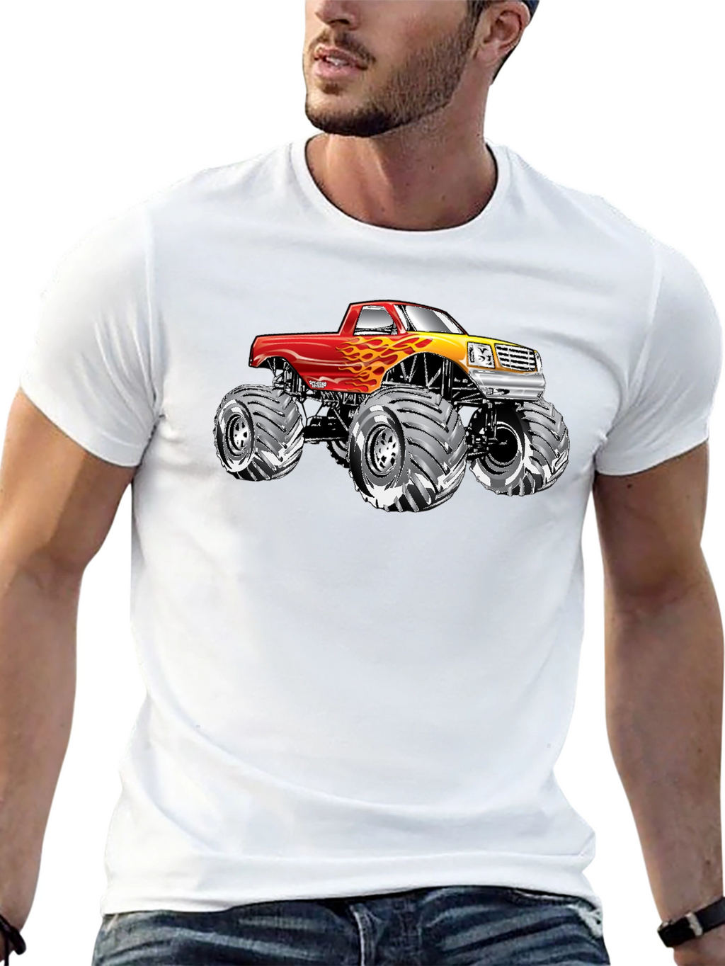 Monster Truck Graphic Tee - Black Cotton T-Shirt