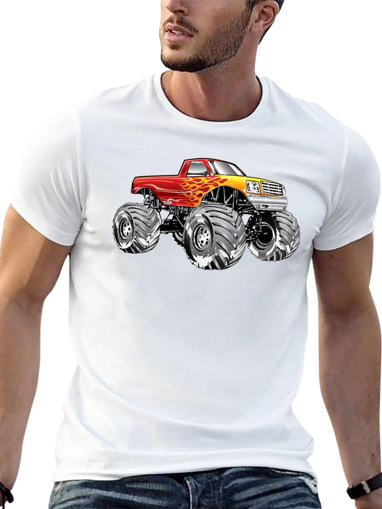Monster Truck Graphic Tee - Black Cotton T-Shirt
