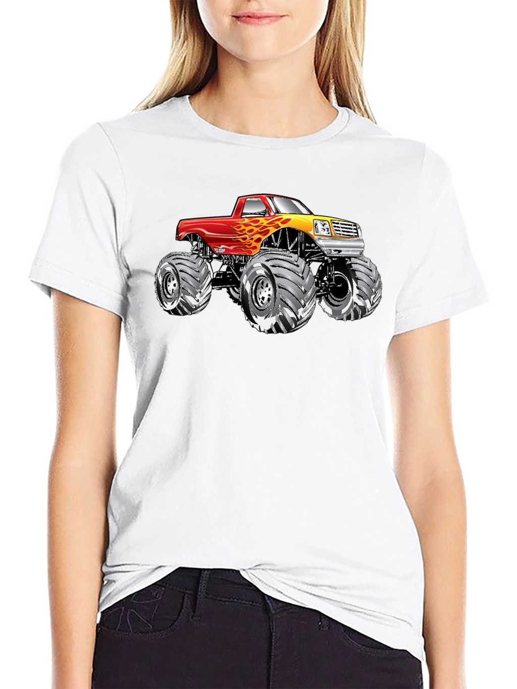 Monster Truck Graphic Tee - Black Cotton T-Shirt