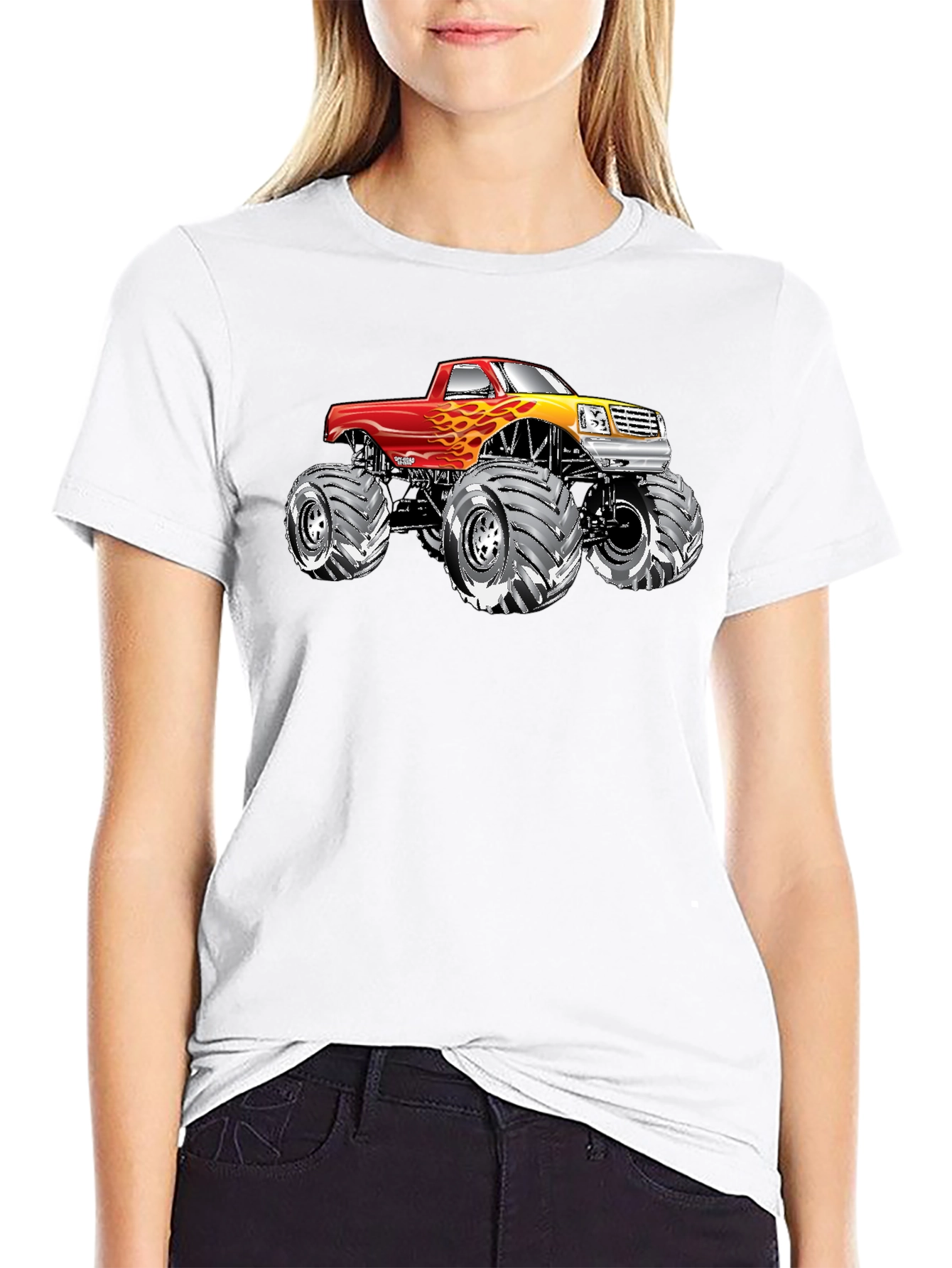 Monster Truck Graphic Tee - Black Cotton T-Shirt
