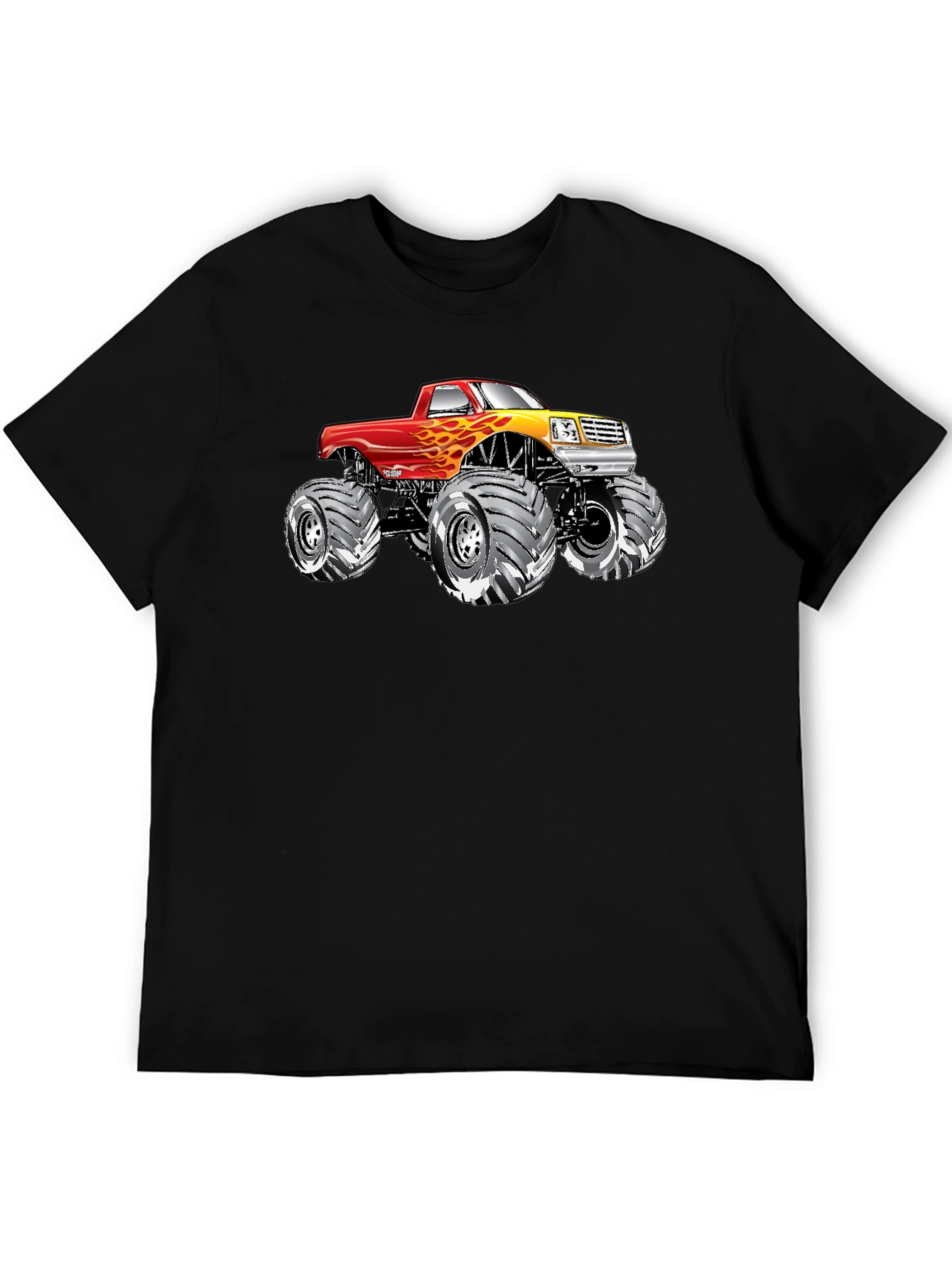 Monster Truck Graphic Tee - Black Cotton T-Shirt