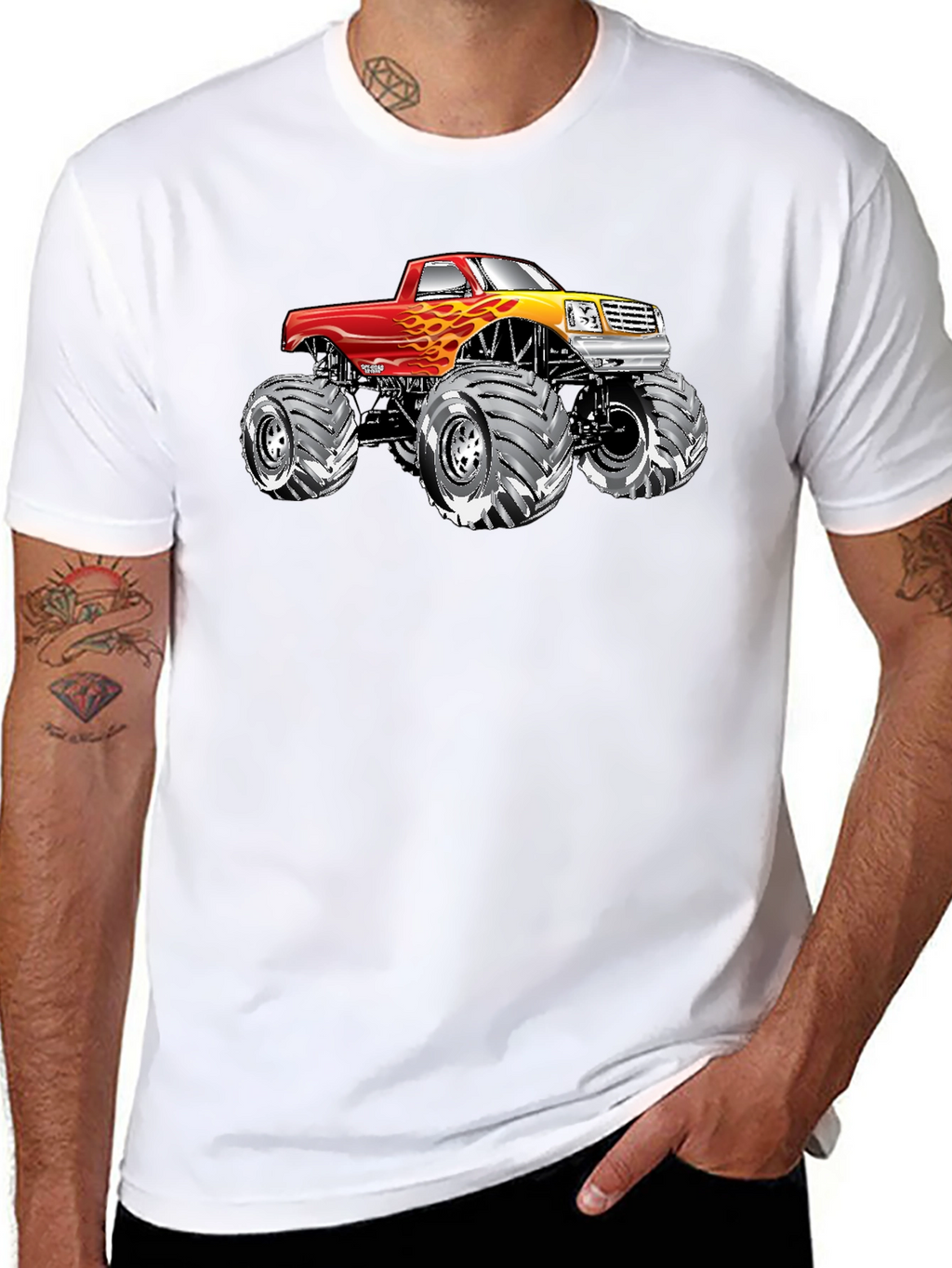 Monster Truck Graphic Tee - Black Cotton T-Shirt