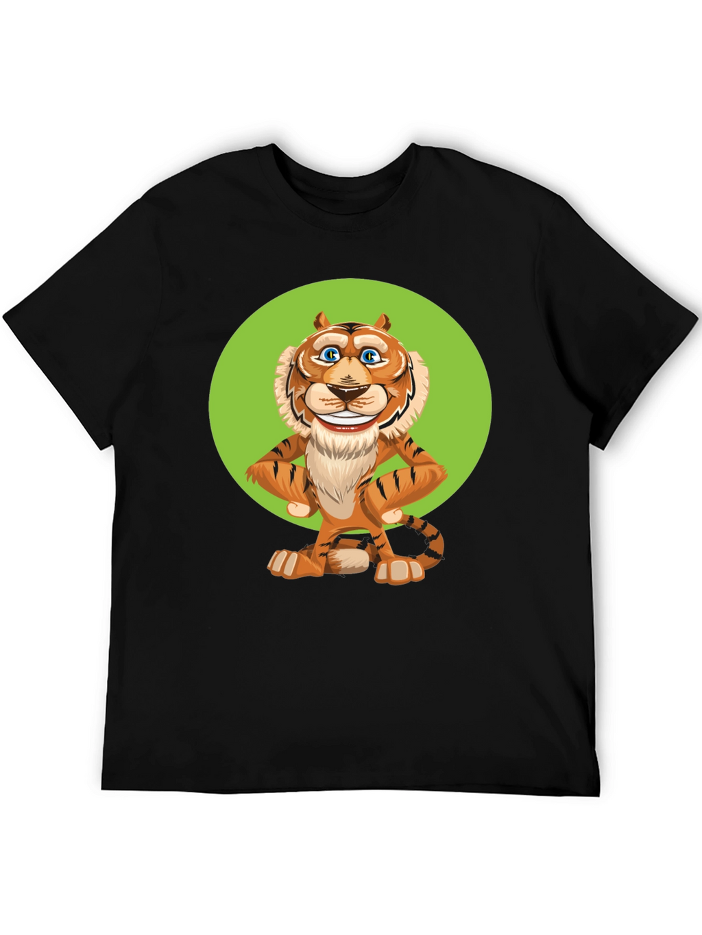 Funny Cartoon Tiger Graphic T-Shirt