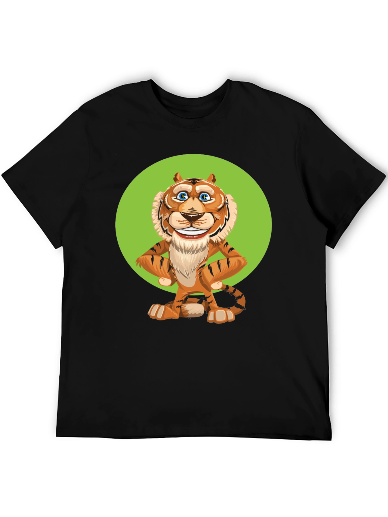 Funny Cartoon Tiger Graphic T-Shirt