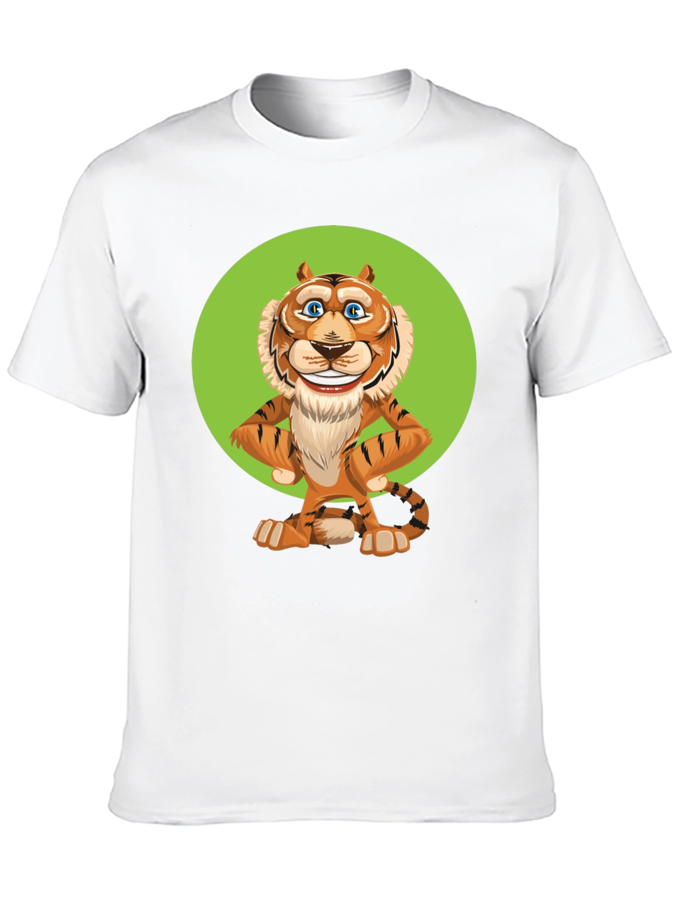 Funny Cartoon Tiger Graphic T-Shirt