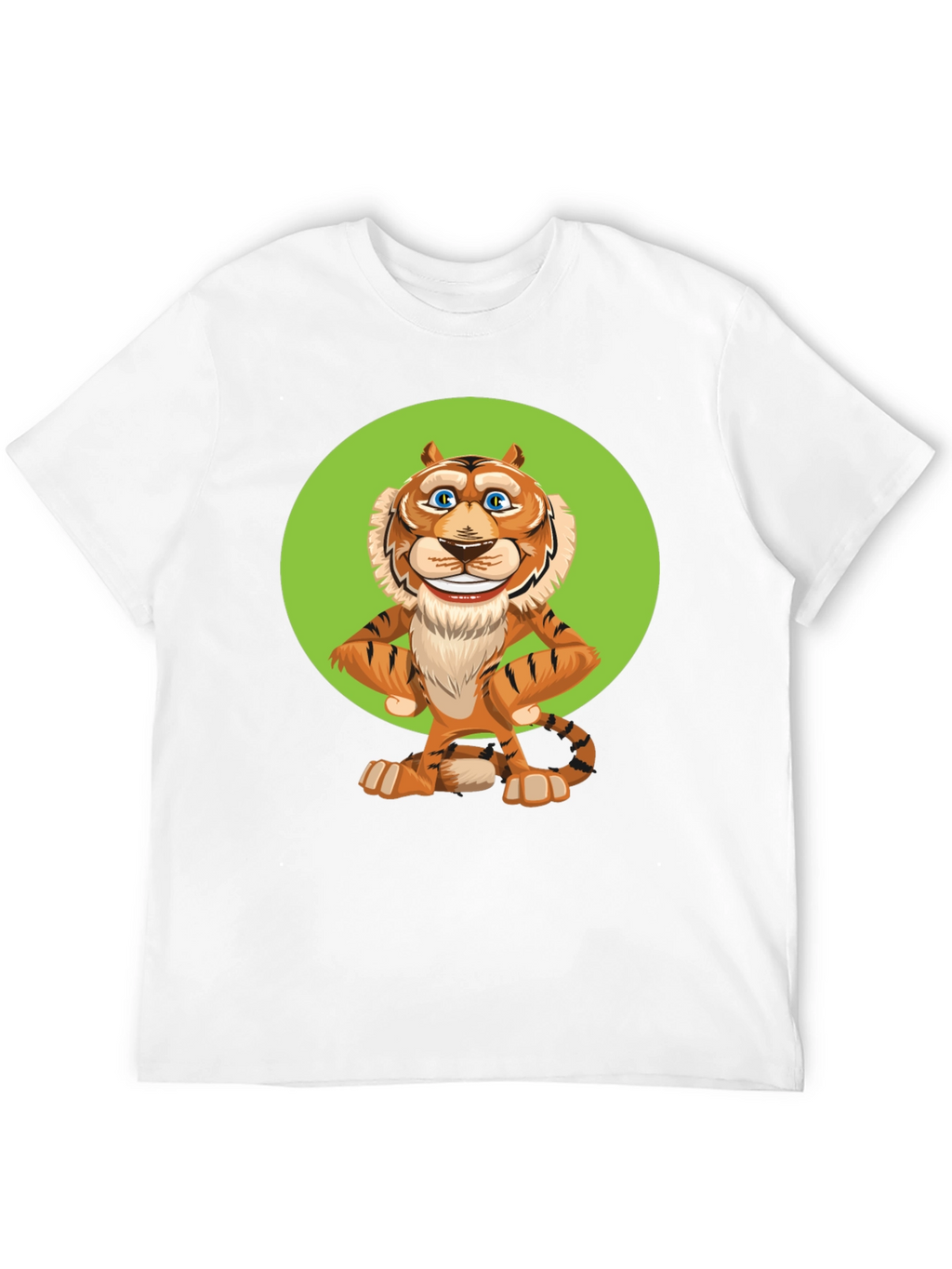 Funny Cartoon Tiger Graphic T-Shirt