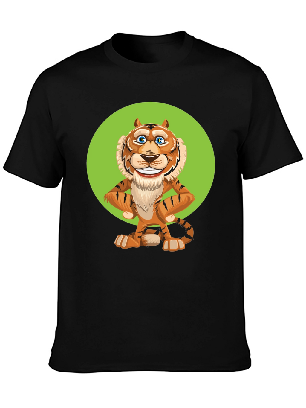 Funny Cartoon Tiger Graphic T-Shirt