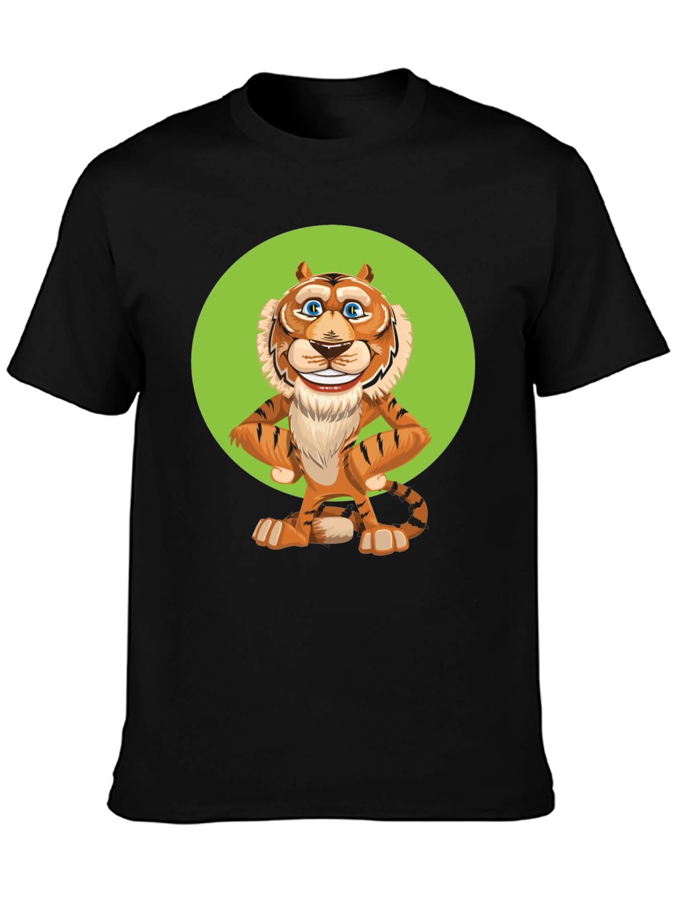 Funny Cartoon Tiger Graphic T-Shirt