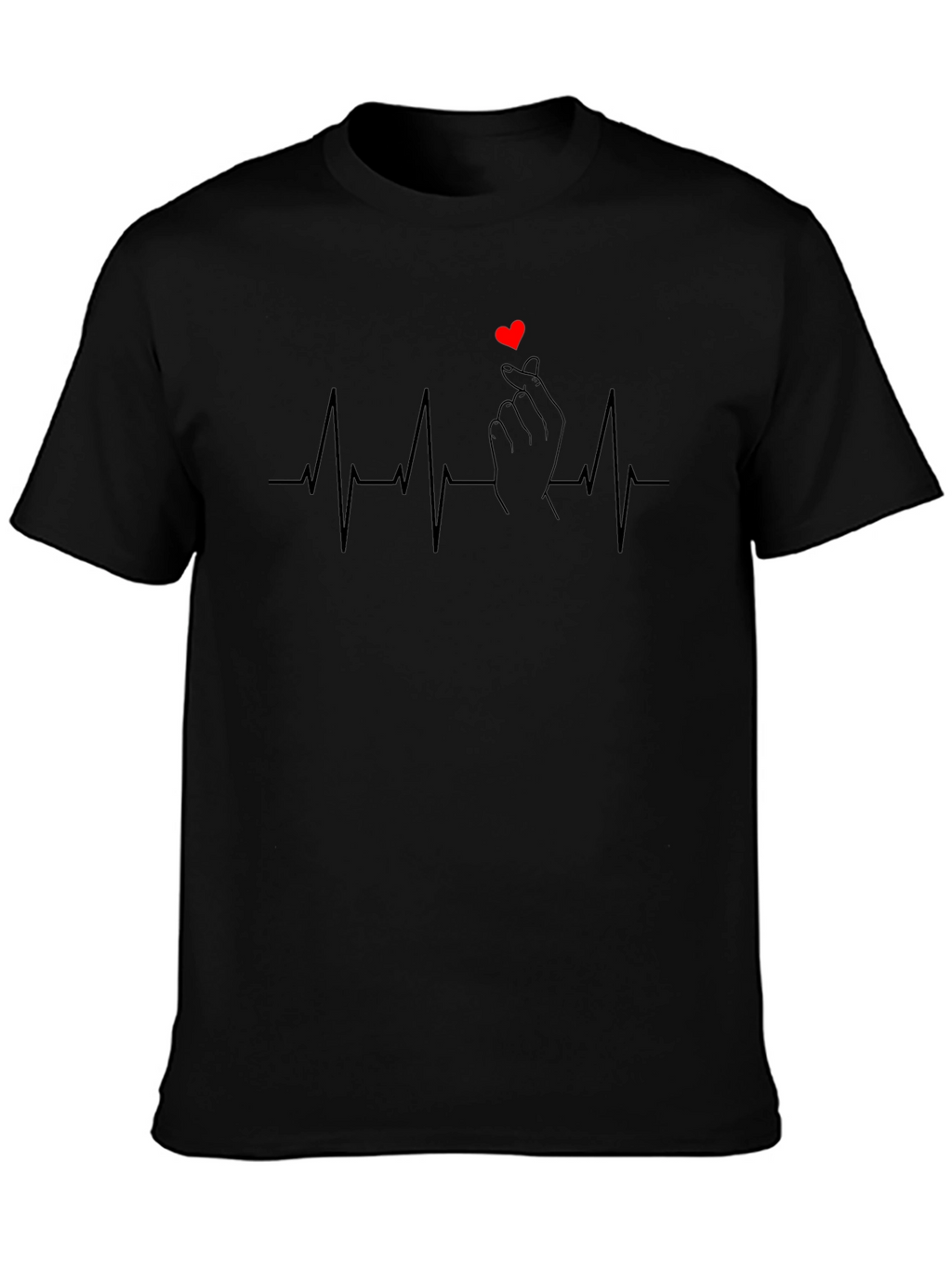 Heartbeat Finger Heart Graphic T-Shirt