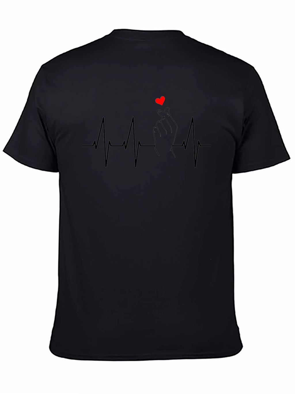 Heartbeat Finger Heart Graphic T-Shirt