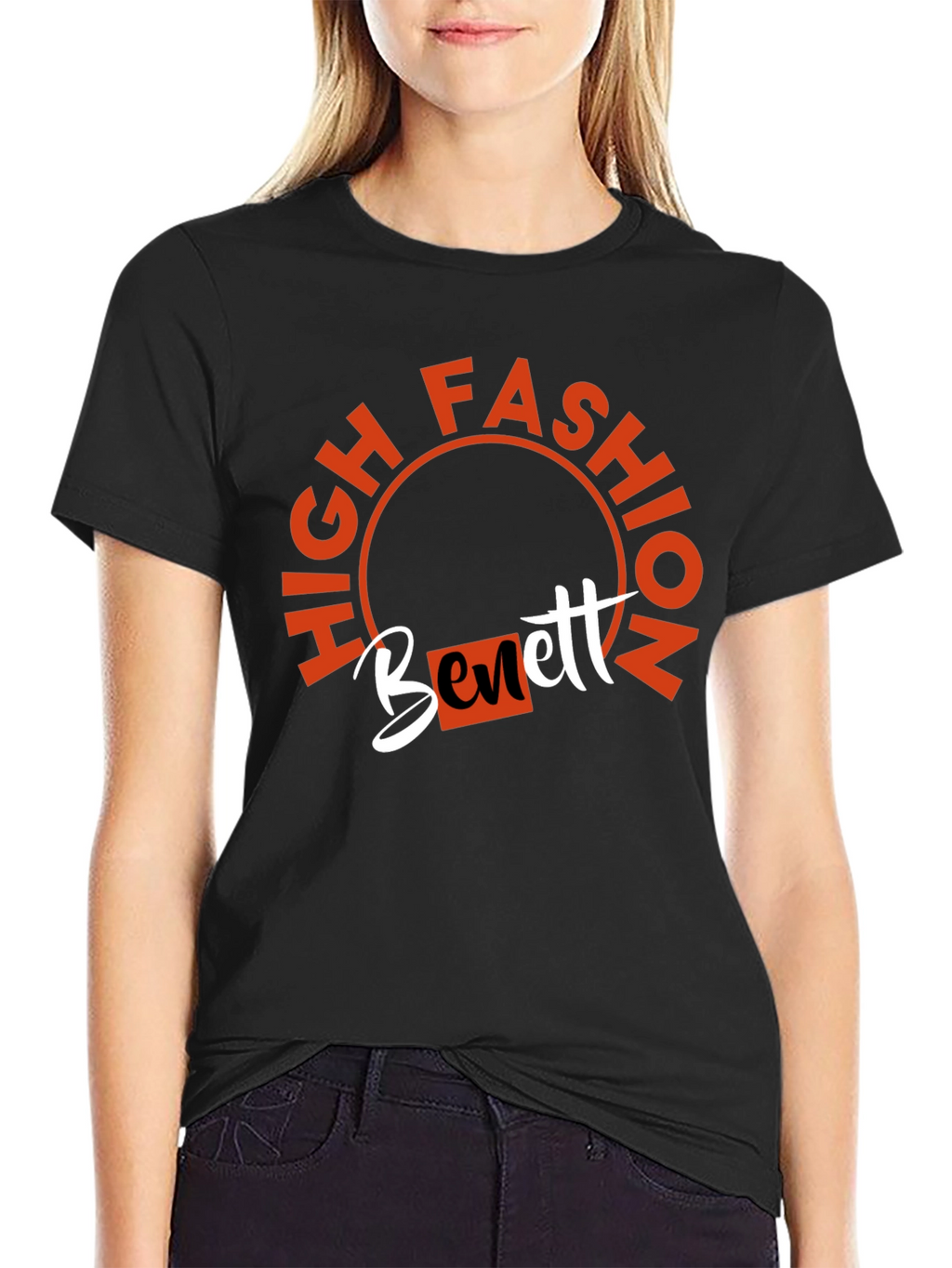 High Fashion Bennett Black Graphic Tee