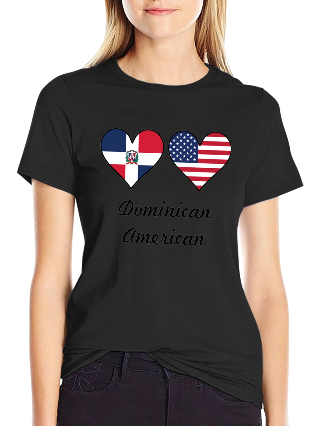 Dominican American Heart Flag T-Shirt