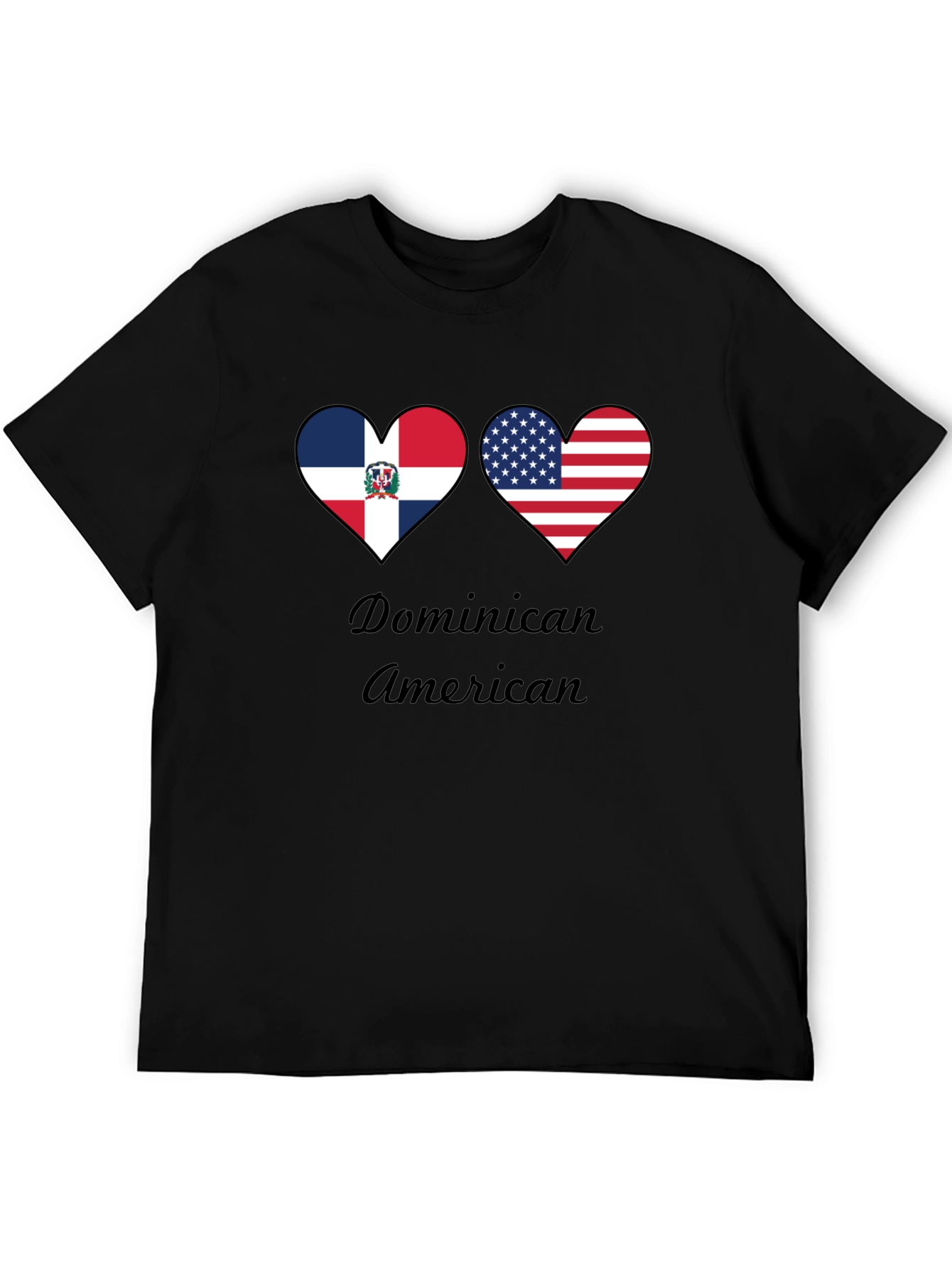 Dominican American Heart Flag T-Shirt