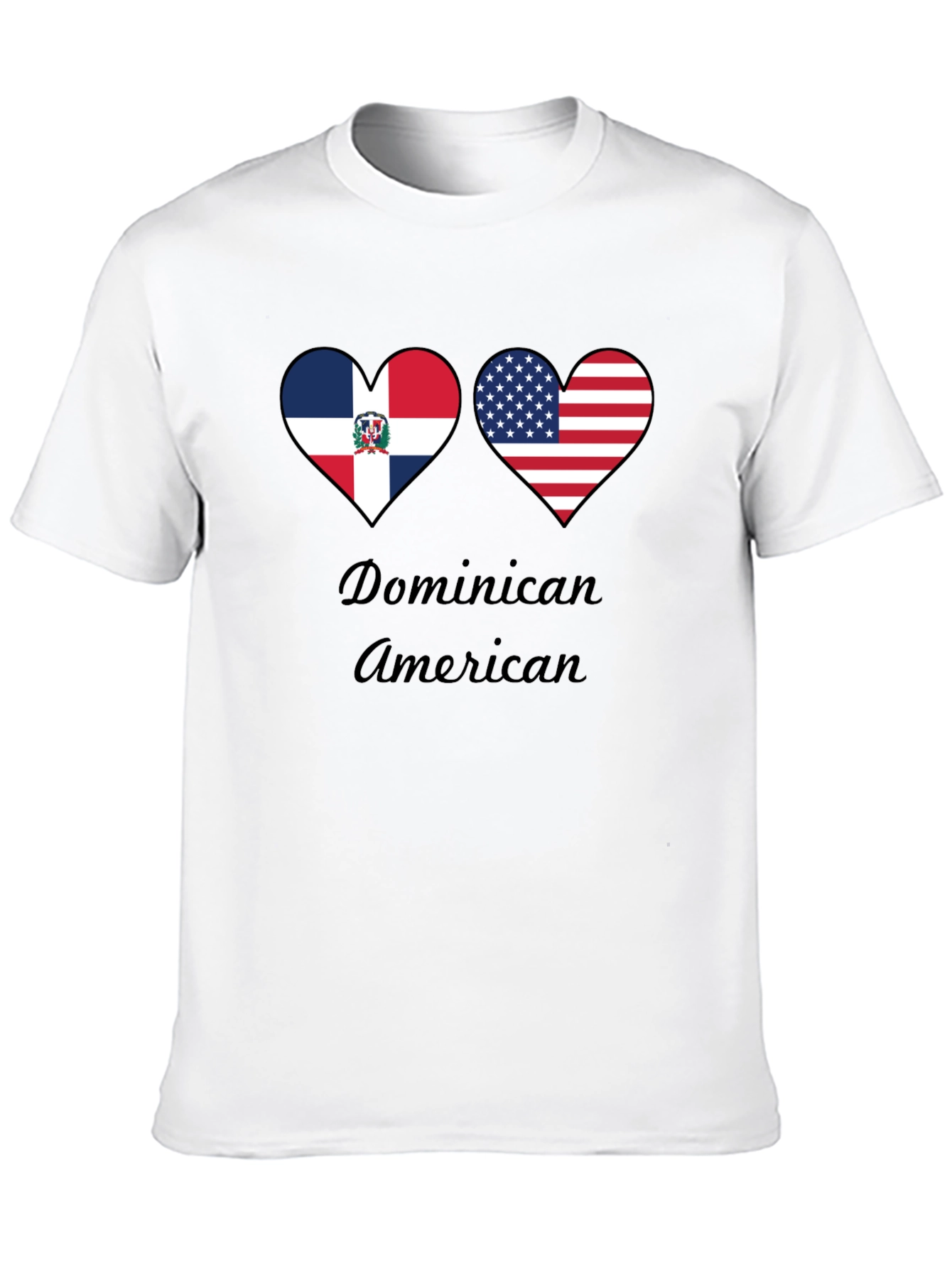 Dominican American Heart Flag T-Shirt