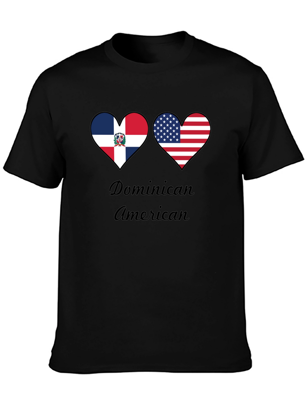 Dominican American Heart Flag T-Shirt