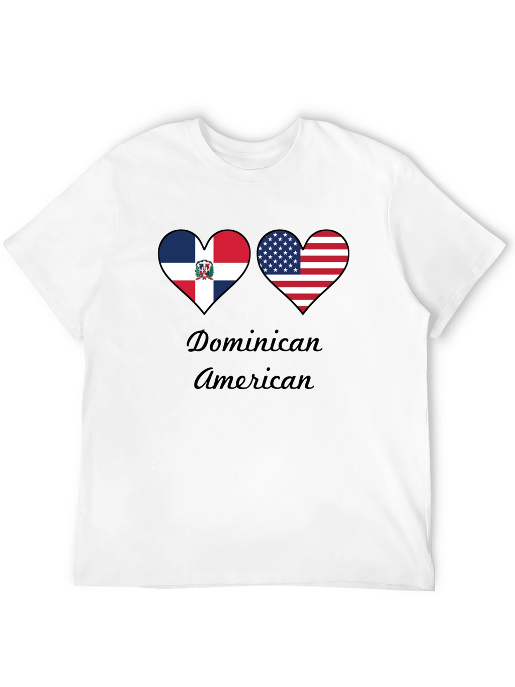 Dominican American Heart Flag T-Shirt