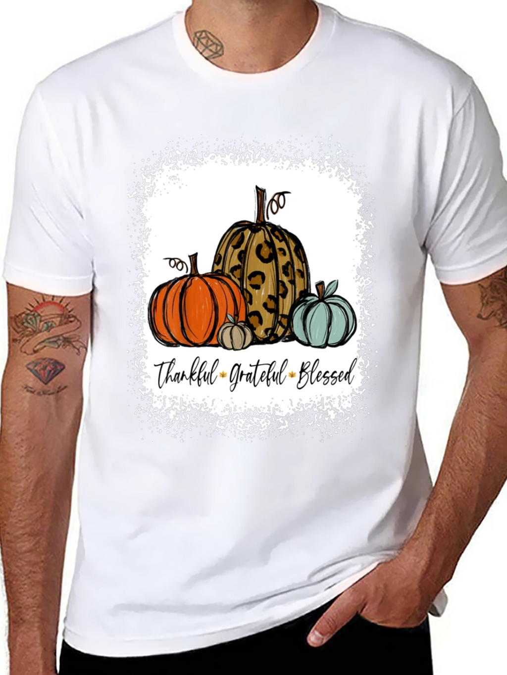 Thankful Grateful Blessed Fall Pumpkin T-Shirt