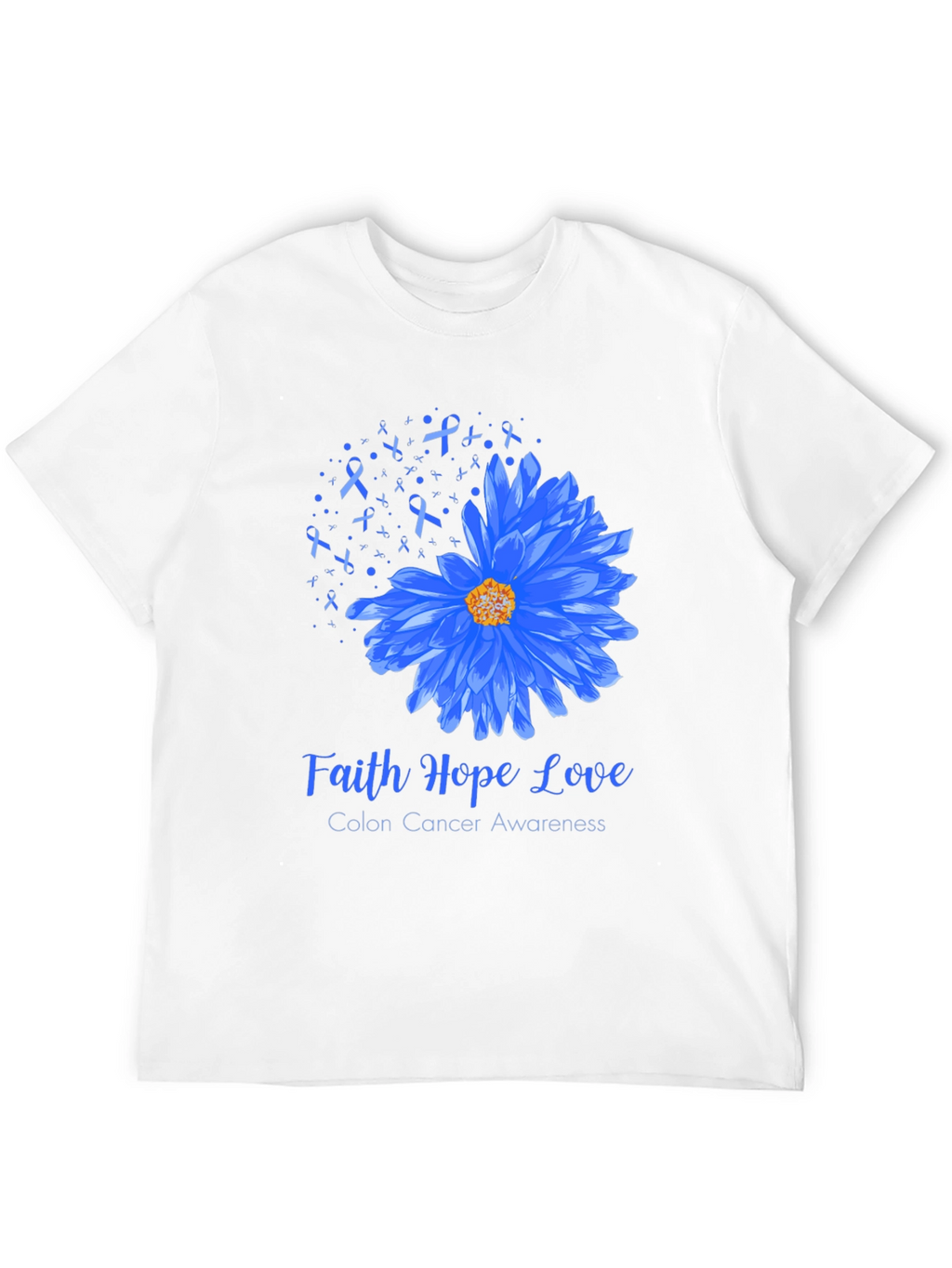 Faith Hope Love Colon Cancer Awareness Graphic Tee
