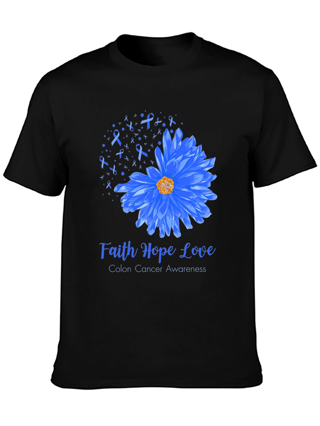 Faith Hope Love Colon Cancer Awareness Graphic Tee