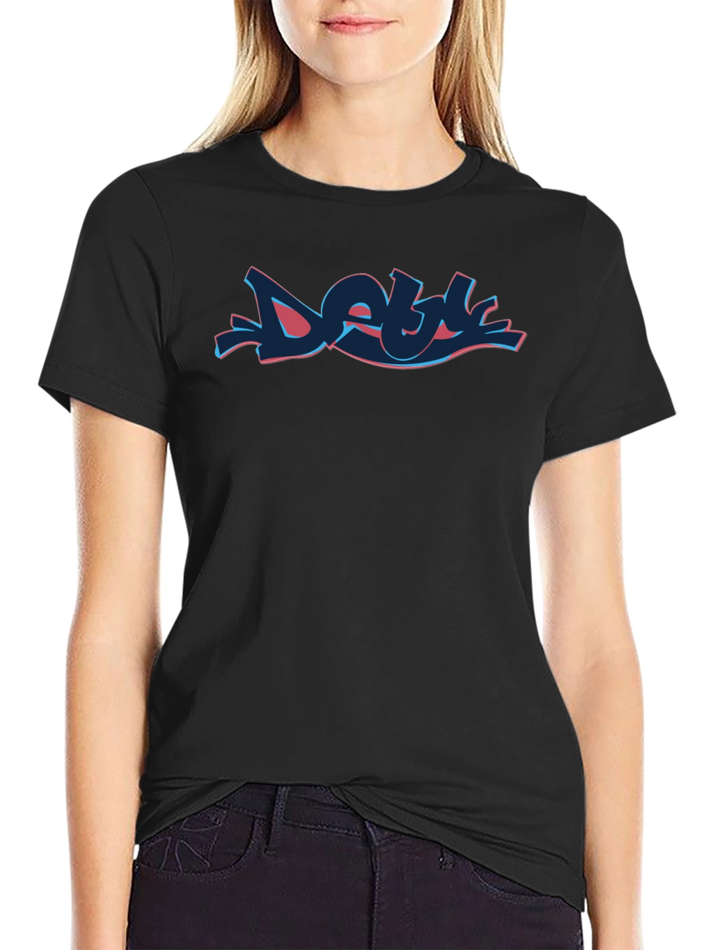 Cool Graffiti Style Black T-Shirt