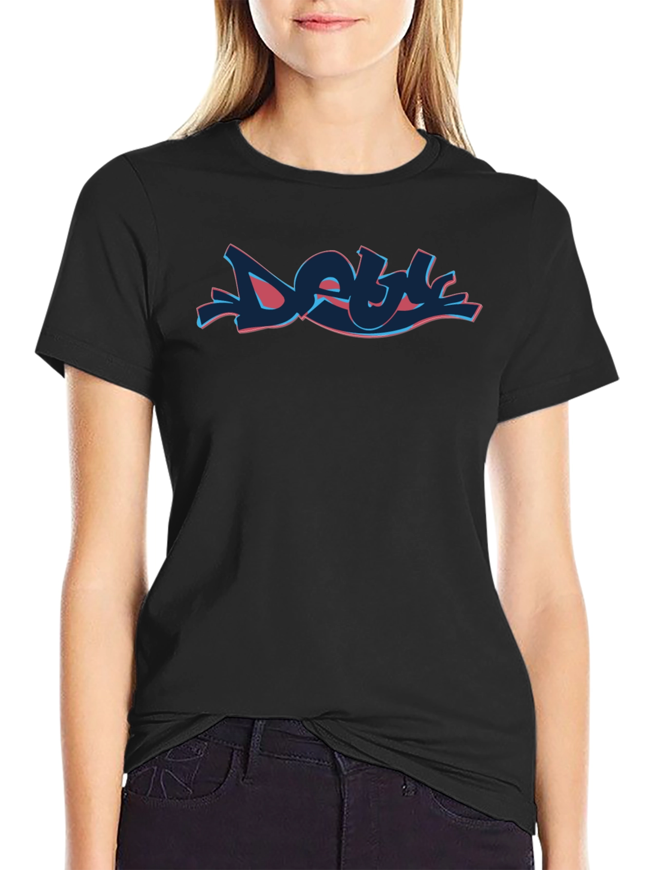 Cool Graffiti Style Black T-Shirt