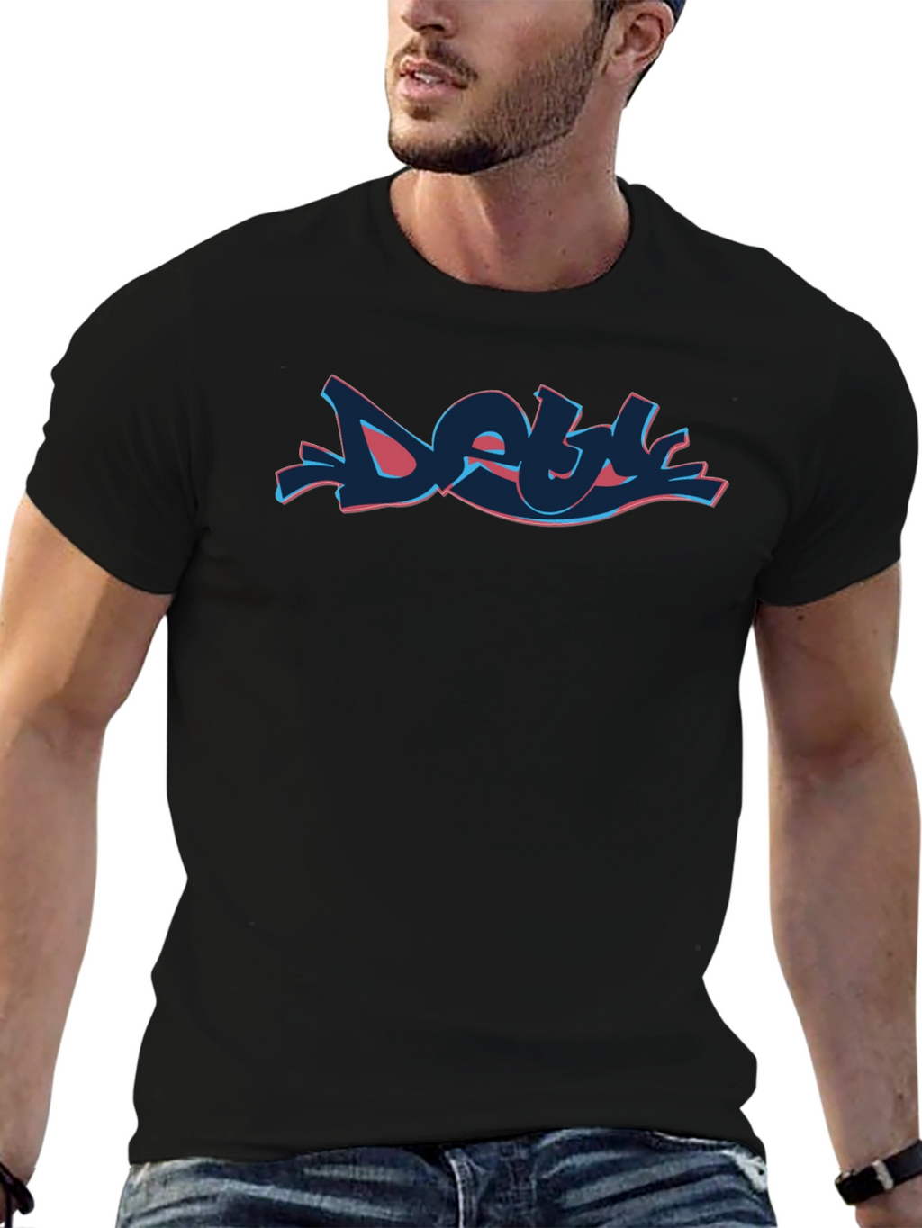 Cool Graffiti Style Black T-Shirt