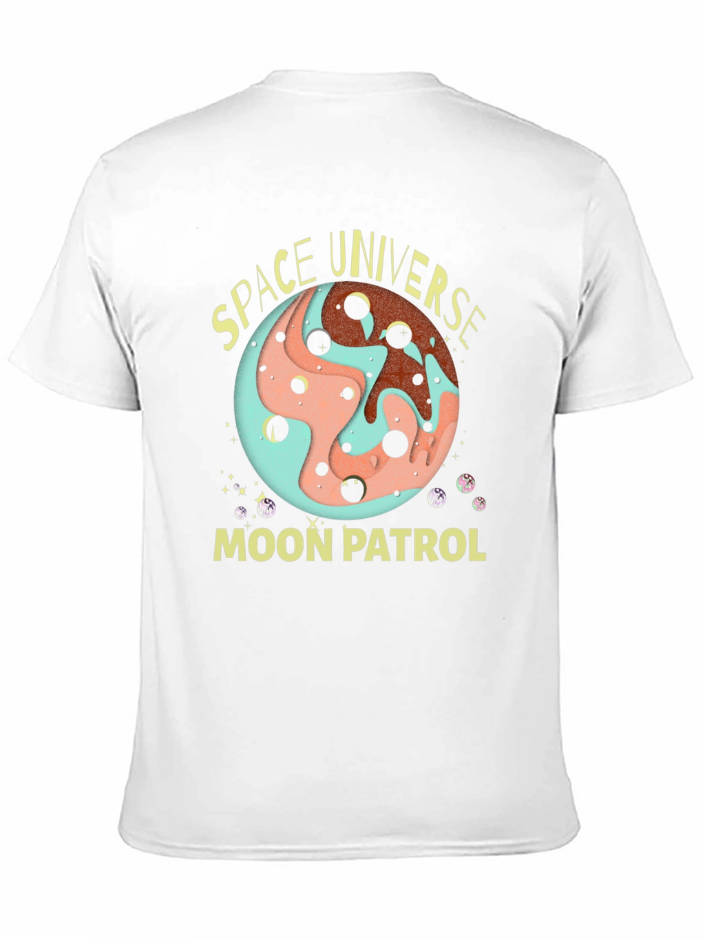 Space Universe Moon Patrol Black T-Shirt