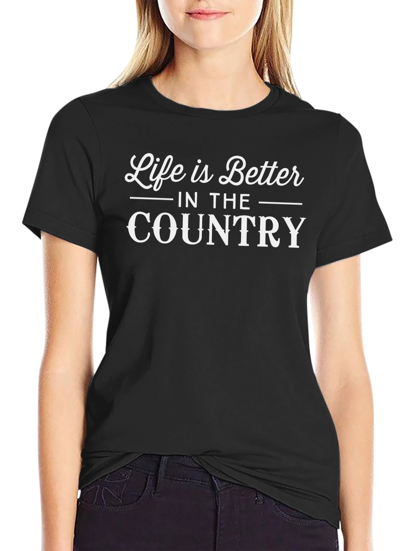 Life is Better in the Country T-Shirt - Black