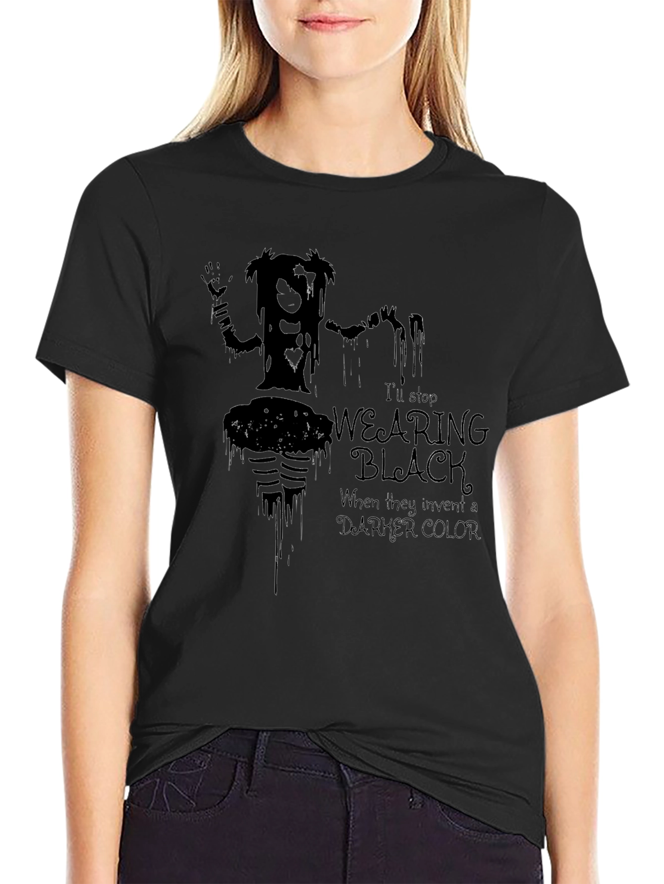 Gothic Humor Tee - Wearing Black When They Invent Darker Color T-Shirt