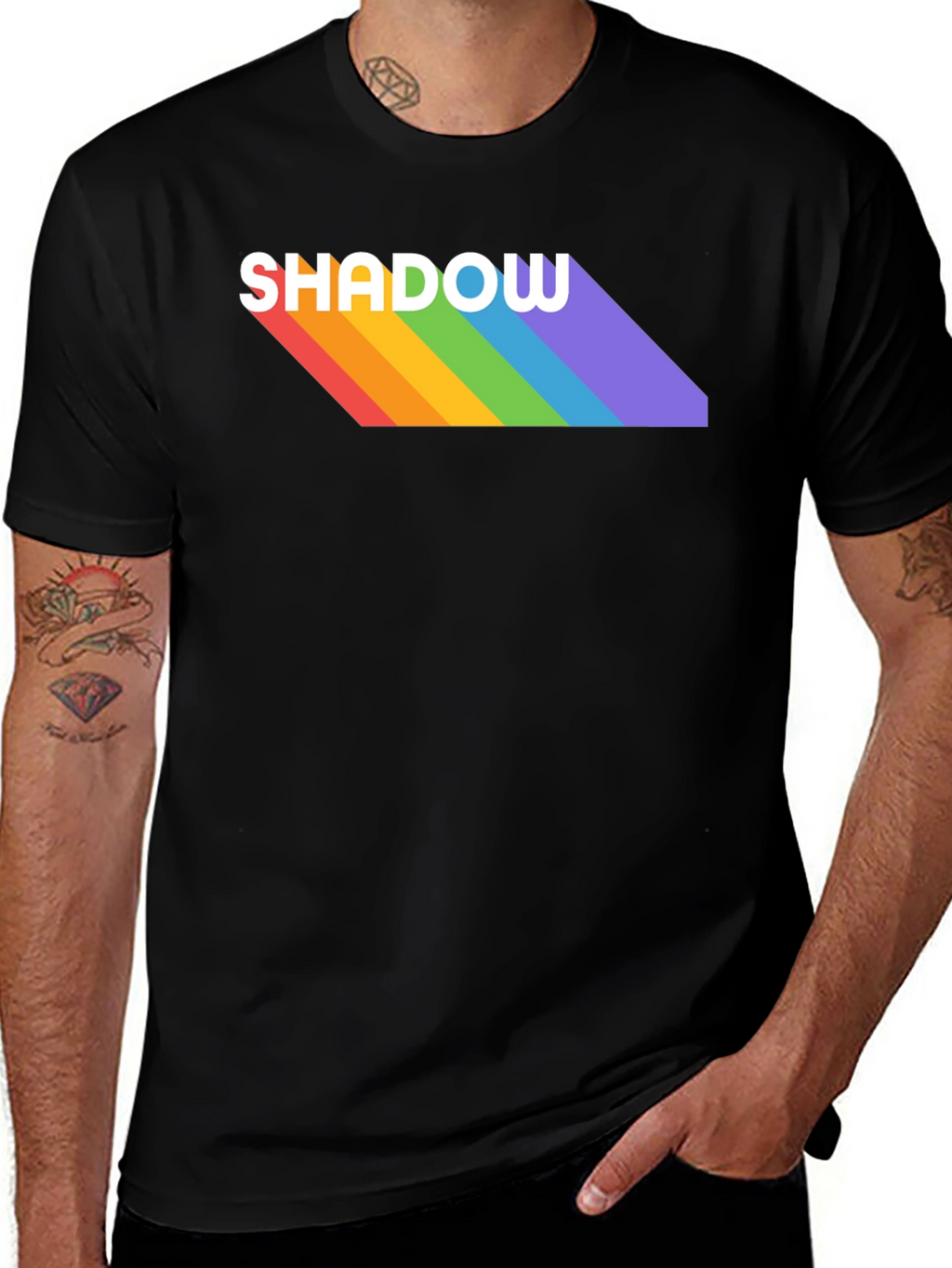 Rainbow Shadow Tee - Stylish Graphic T-Shirt