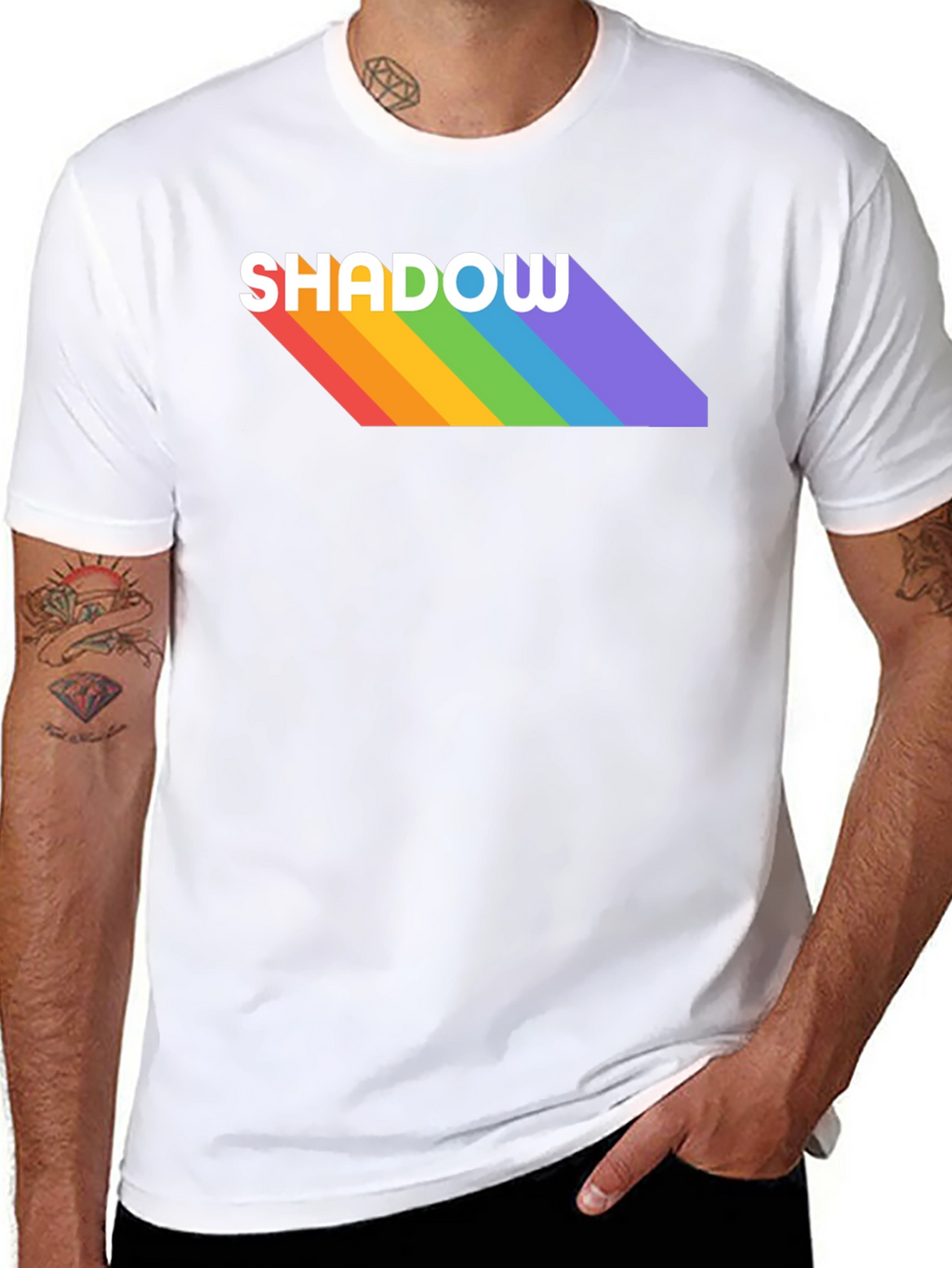 Rainbow Shadow Tee - Stylish Graphic T-Shirt