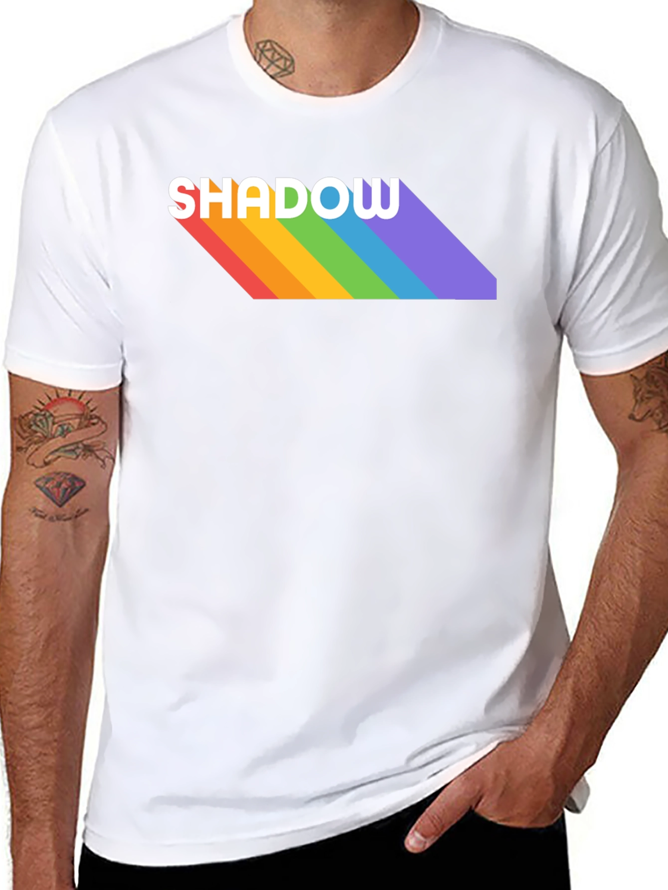 Rainbow Shadow Tee - Stylish Graphic T-Shirt