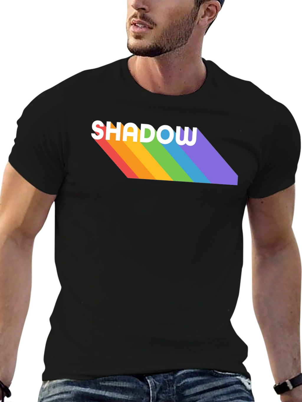 Rainbow Shadow Tee - Stylish Graphic T-Shirt