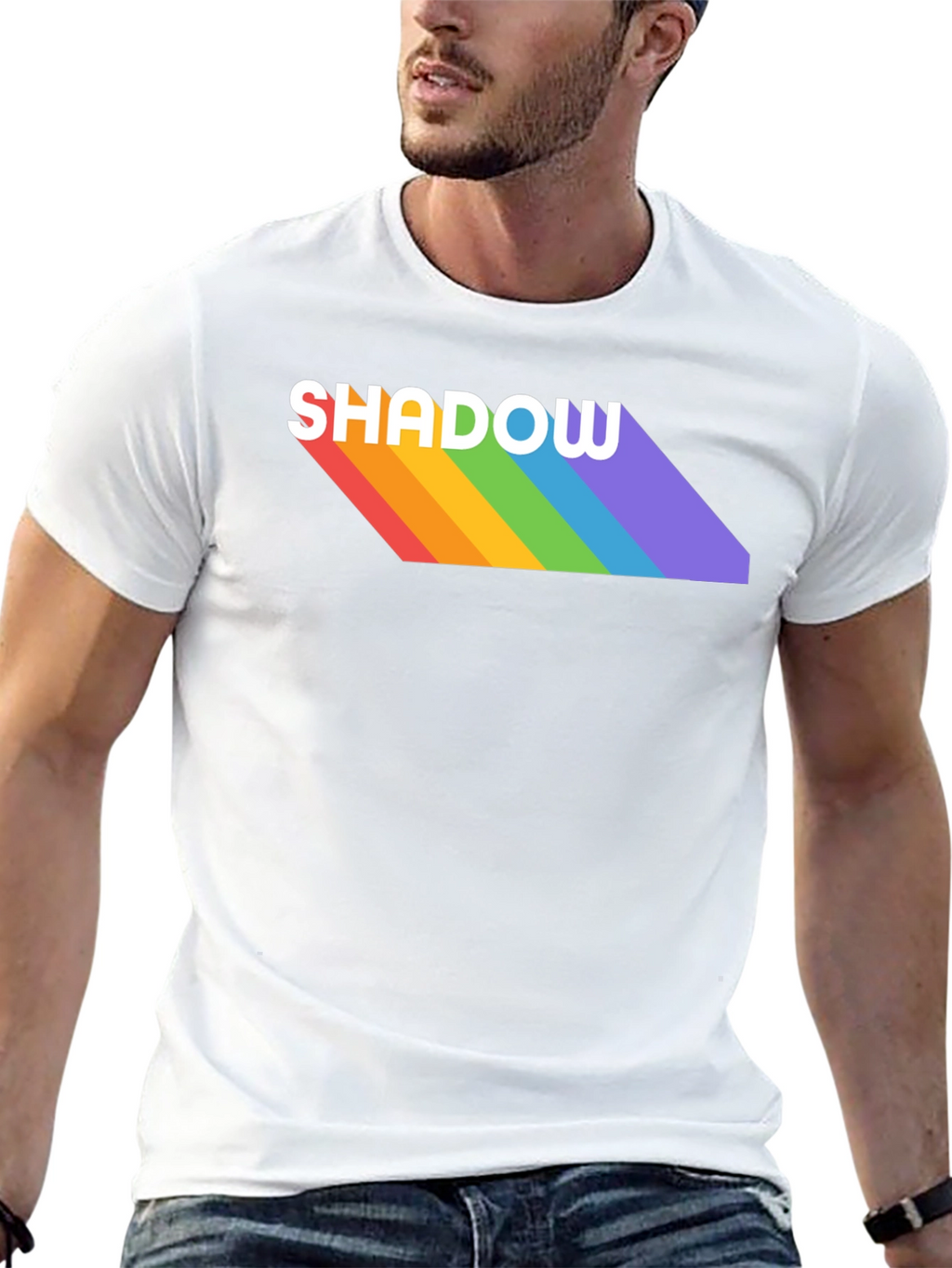 Rainbow Shadow Tee - Stylish Graphic T-Shirt