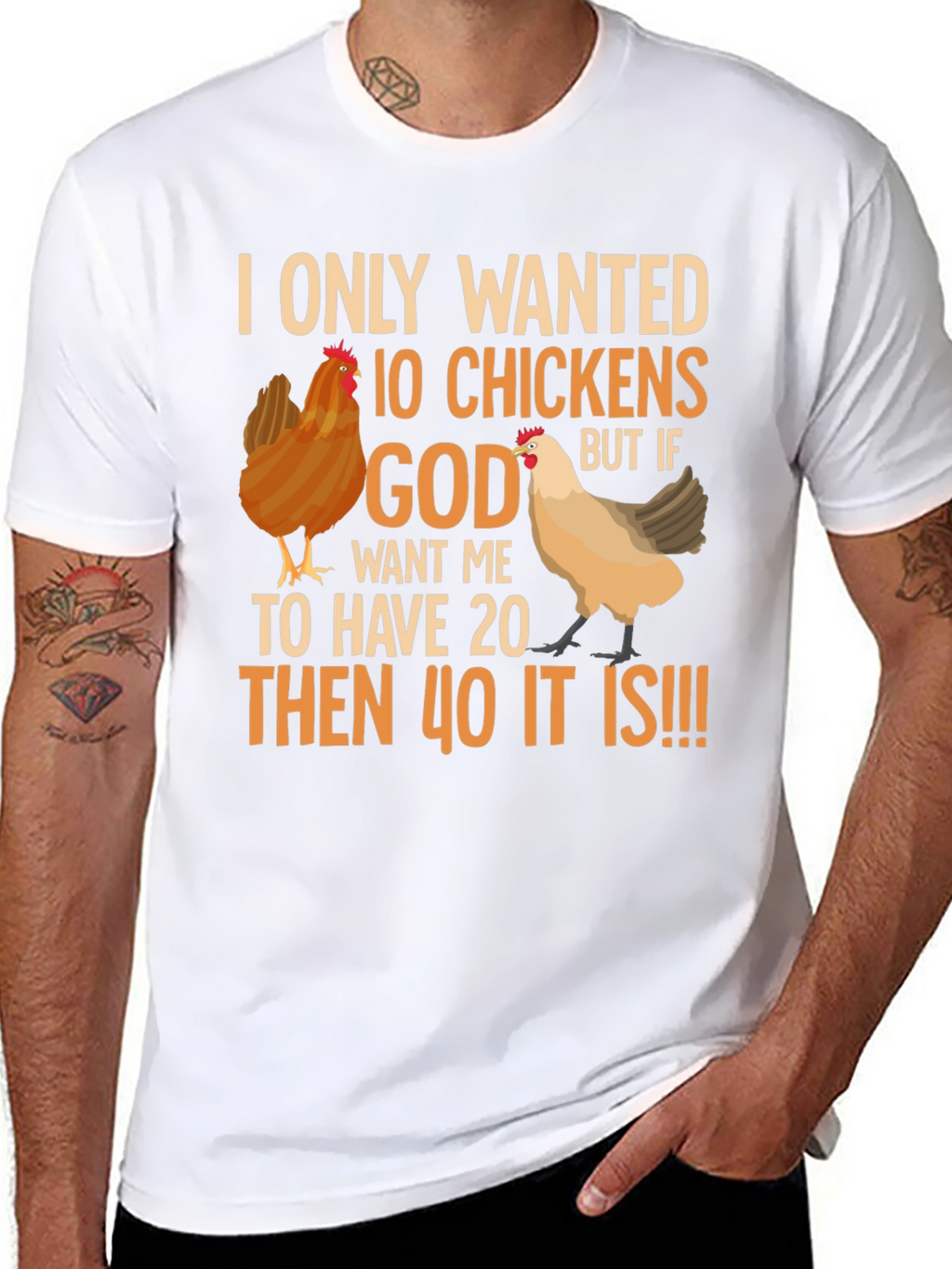 Funny Chicken Lover T-Shirt: 10 Chickens or 40!