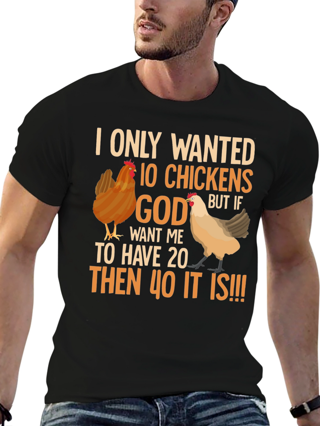 Funny Chicken Lover T-Shirt: 10 Chickens or 40!
