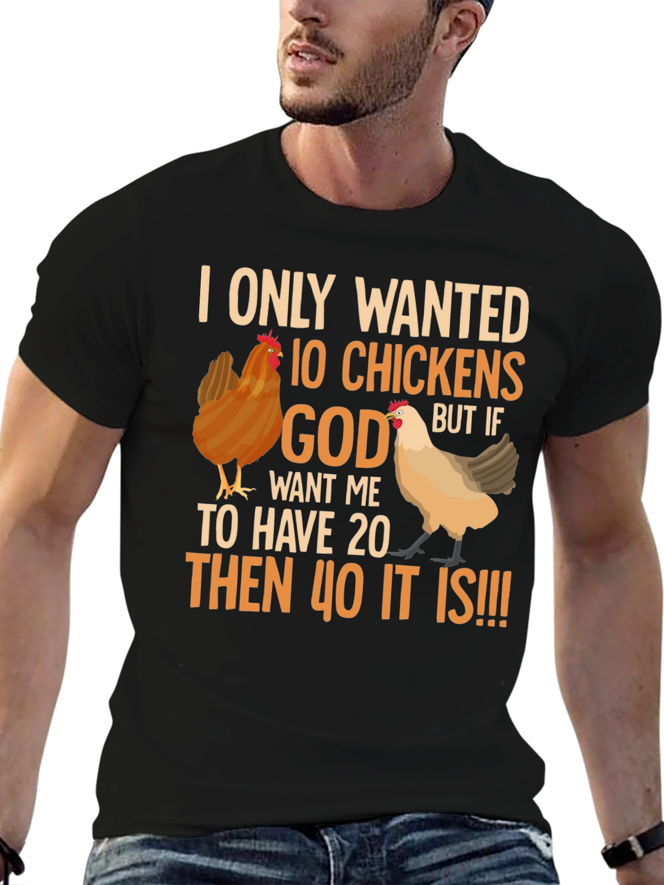 Funny Chicken Lover T-Shirt: 10 Chickens or 40!